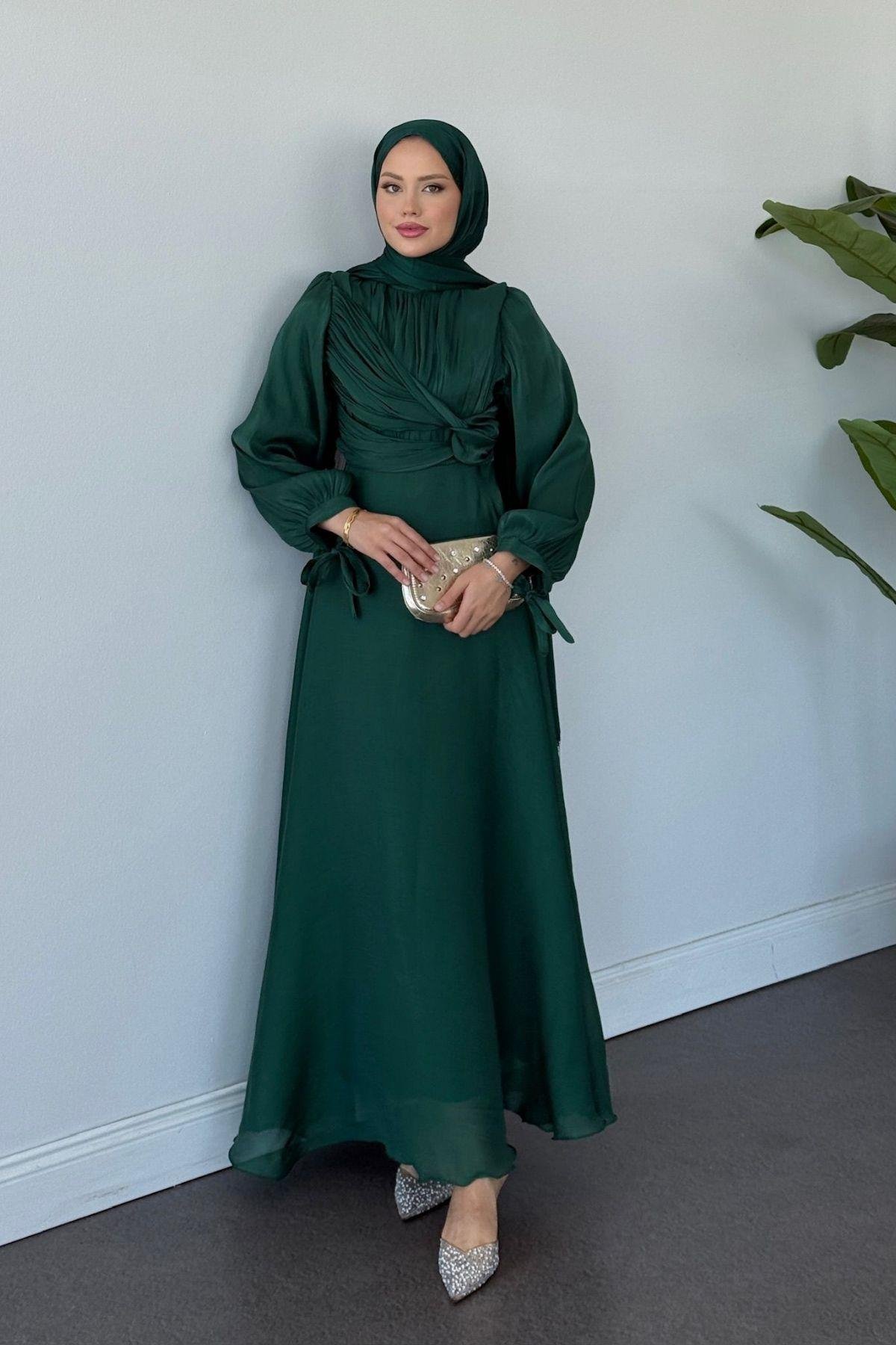 Asude Janjan Abiye Yeşil, Fiyatları Asude Janjan Abiye Yeşil- Haza Moda 