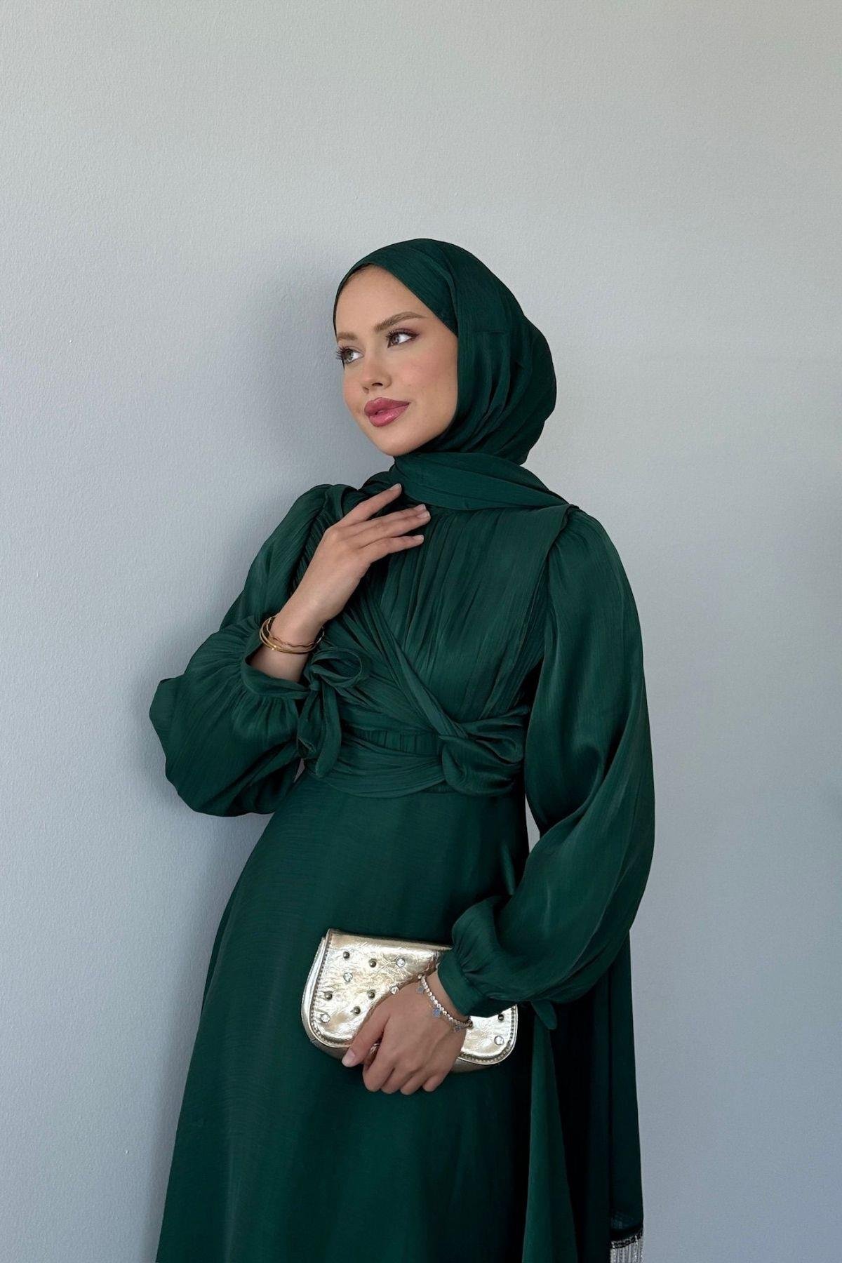 Asude Janjan Abiye Yeşil, Fiyatları Asude Janjan Abiye Yeşil- Haza Moda 