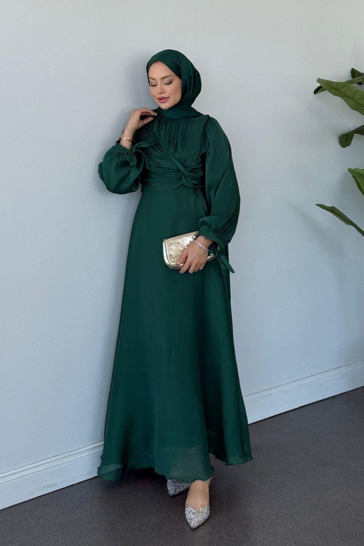 Asude Janjan Abiye Yeşil, Fiyatları Asude Janjan Abiye Yeşil- Haza Moda 