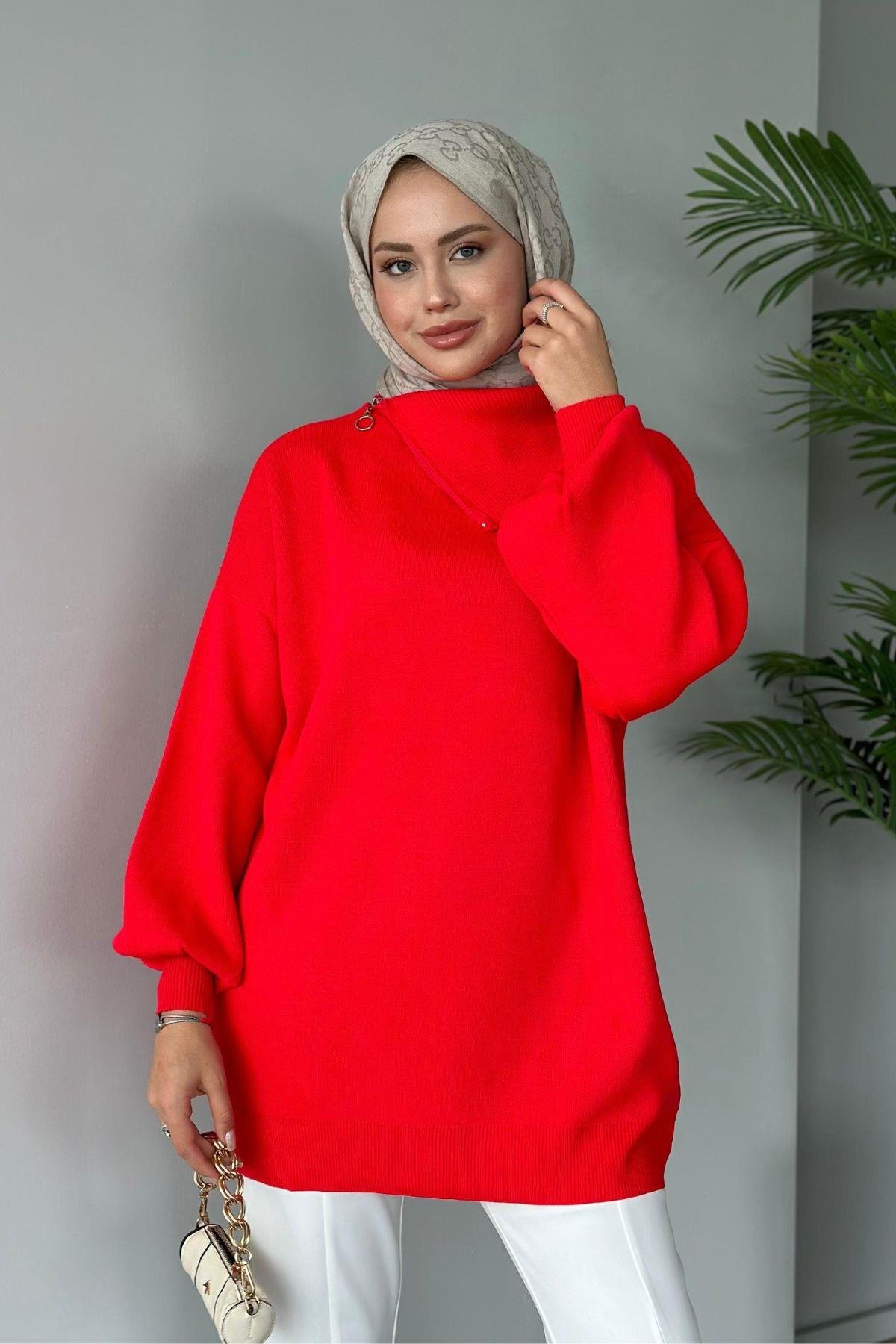 Asya Fermuarlı Kazak Kırmızı, Fiyatları 