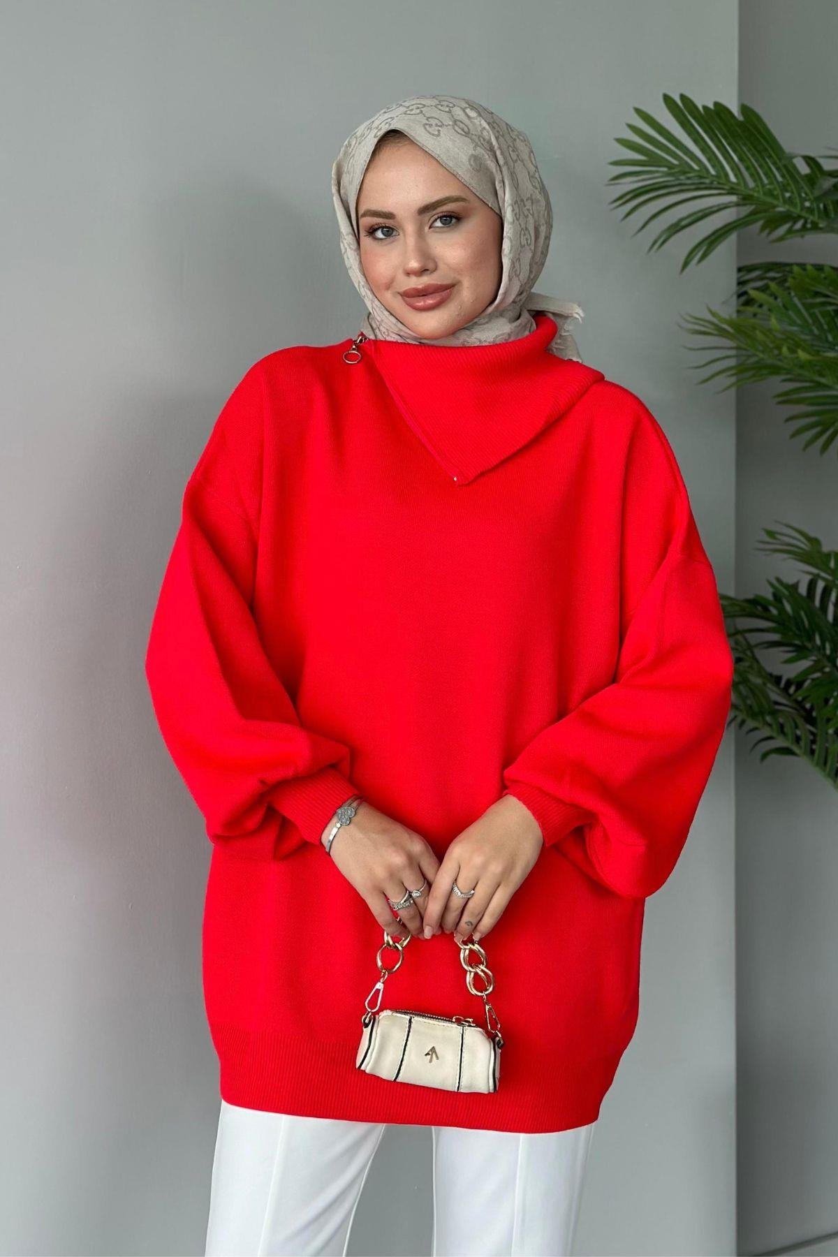 Asya Fermuarlı Kazak Kırmızı, Fiyatları 