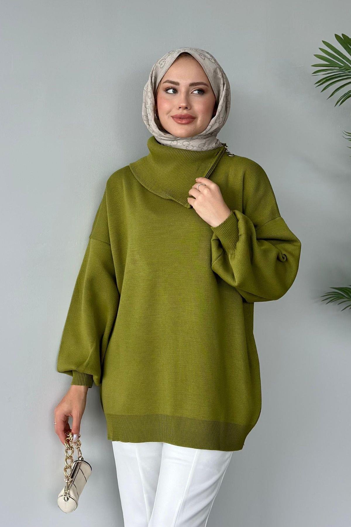 Asya Fermuarlı Kazak Yağyeşili, Fiyatları 