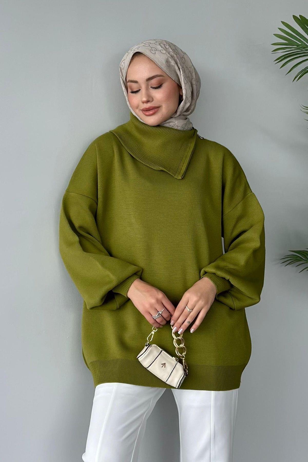 Asya Fermuarlı Kazak Yağyeşili, Fiyatları 