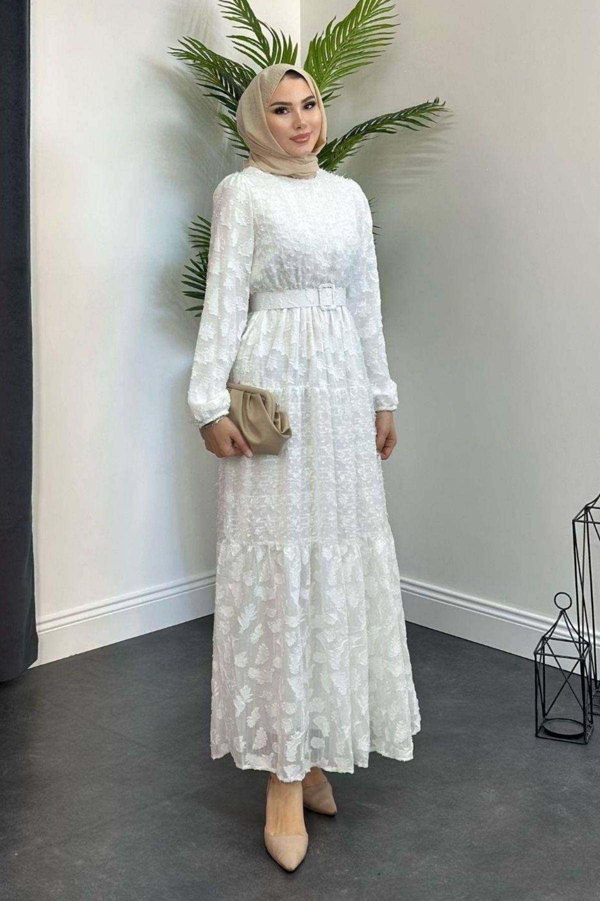 Asya Kemerli Elbise Beyaz, Fiyatları 