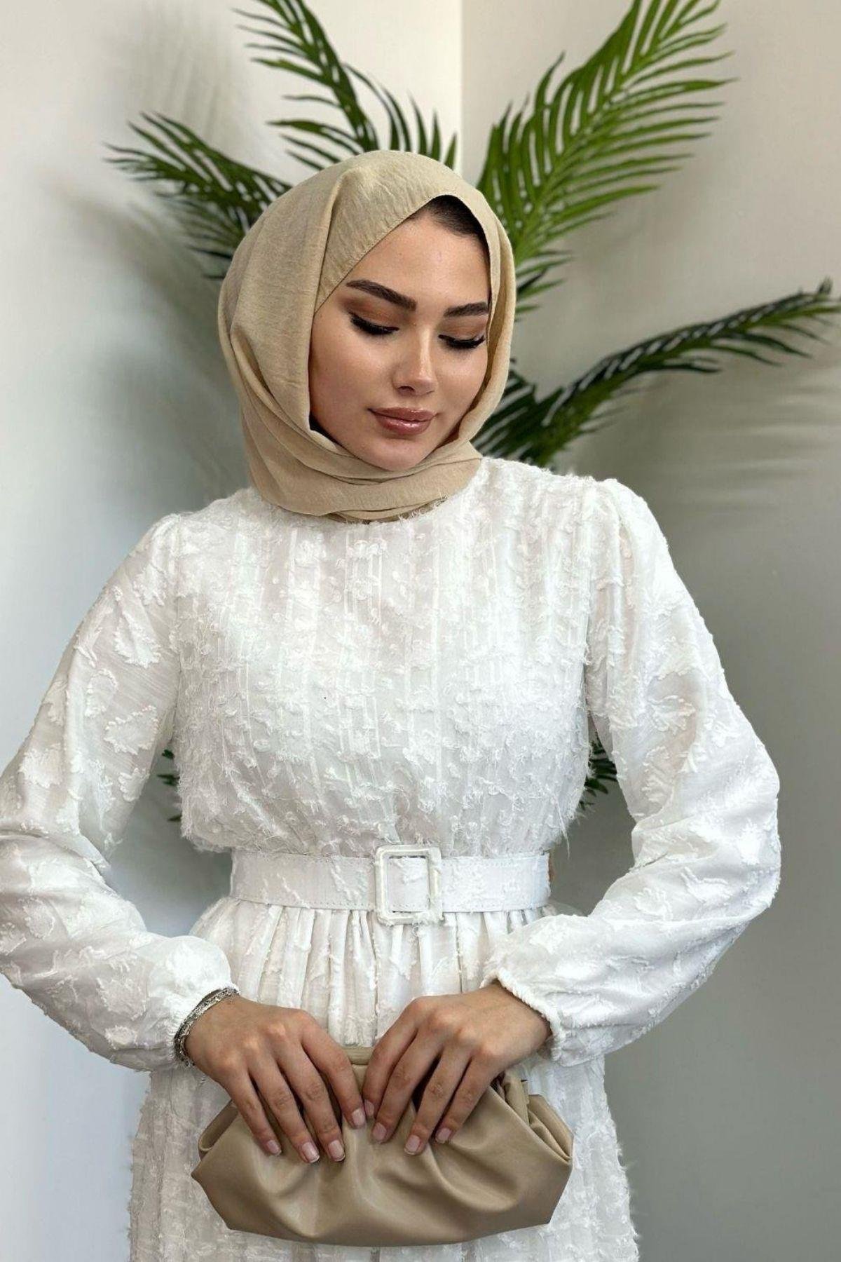 Asya Kemerli Elbise Beyaz, Fiyatları 