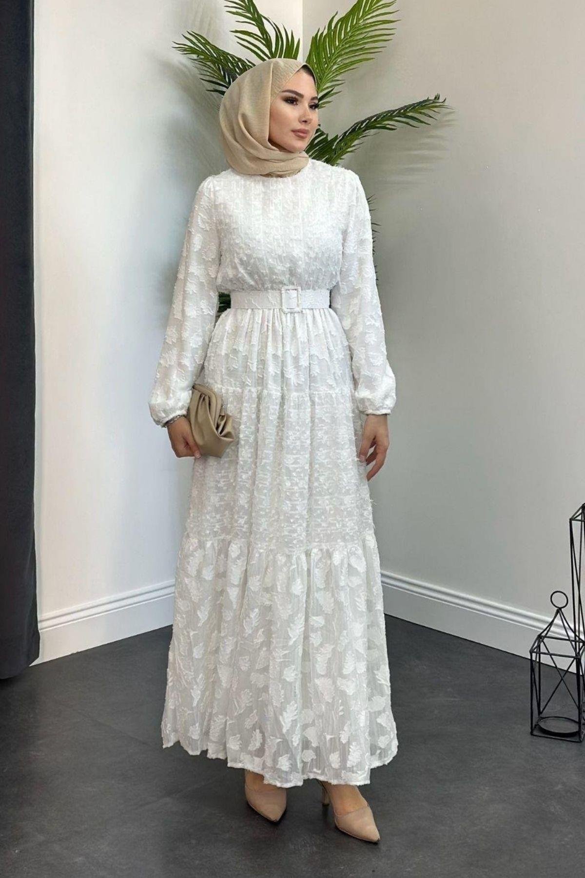 Asya Kemerli Elbise Beyaz, Fiyatları 