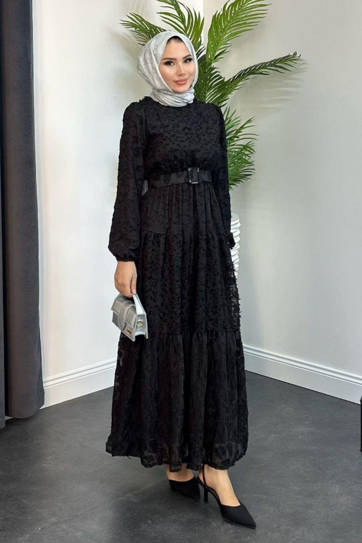 Asya Kemerli Elbise Siyah, Fiyatları 