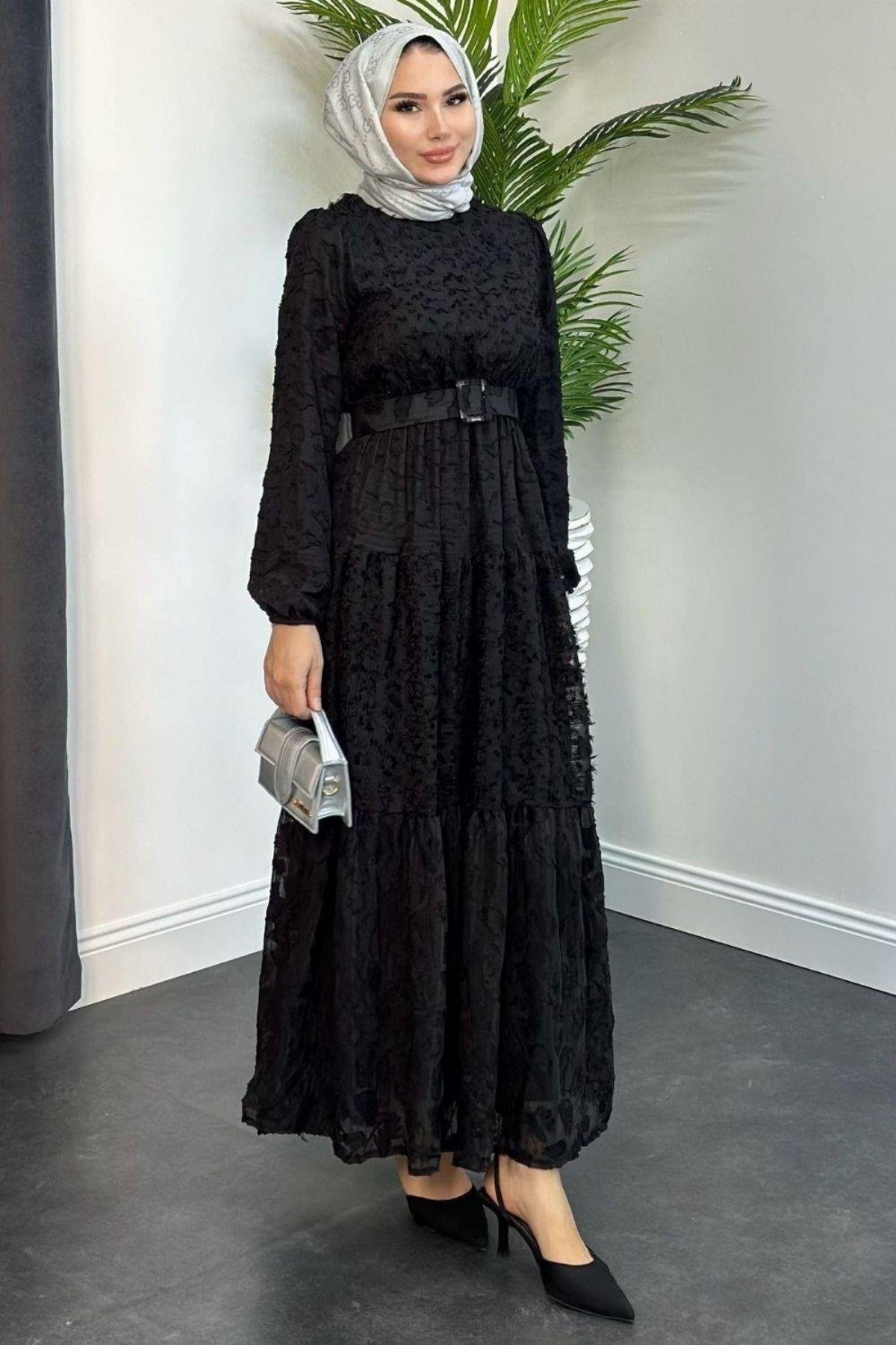 Asya Kemerli Elbise Siyah, Fiyatları 