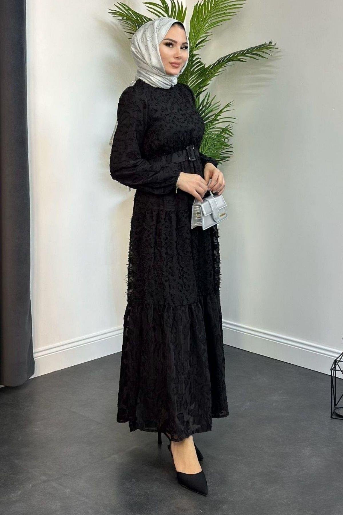 Asya Kemerli Elbise Siyah, Fiyatları 