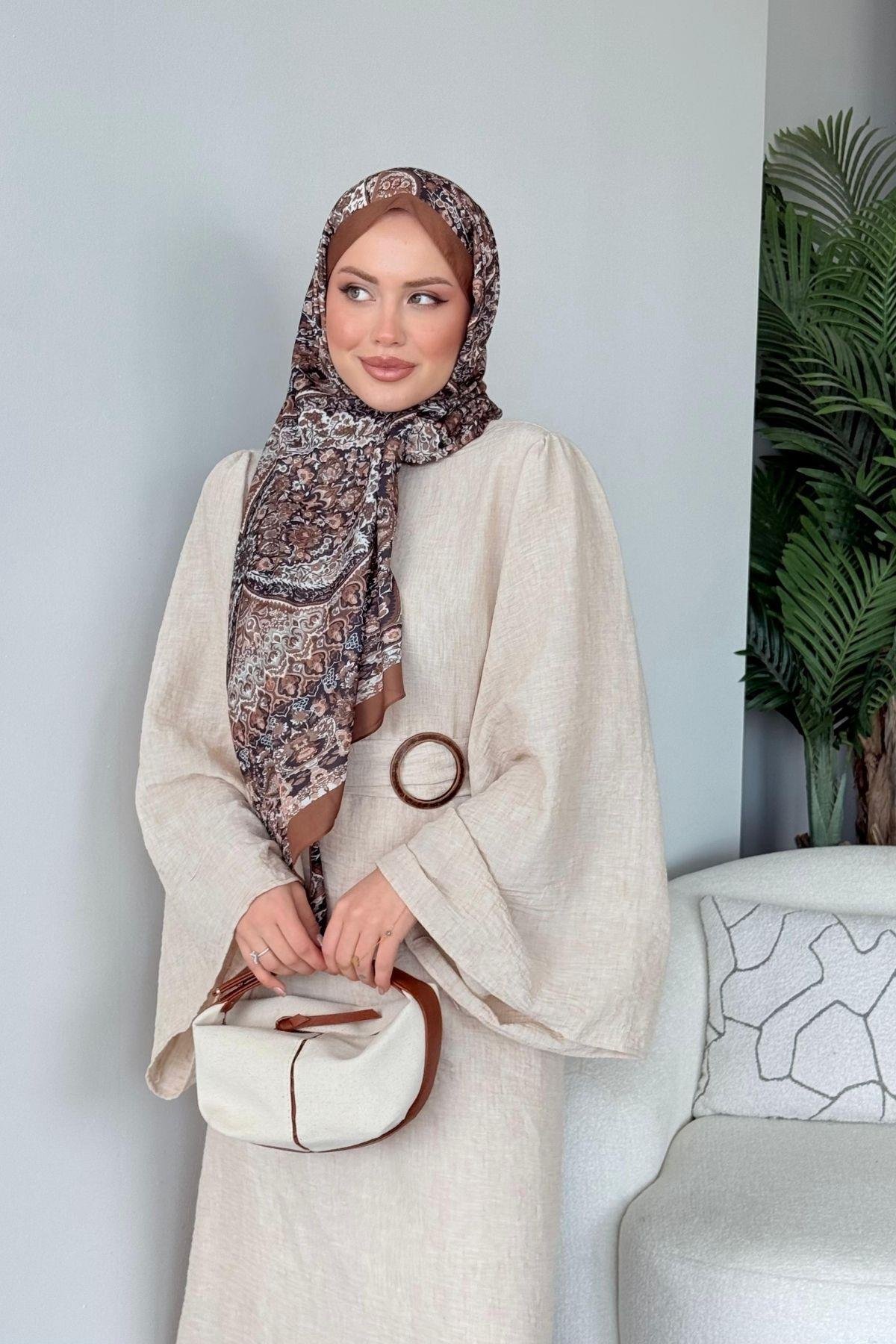 Atina Keten Elbise Bej, Fiyatları Atina Keten Elbise Bej - Haza Moda