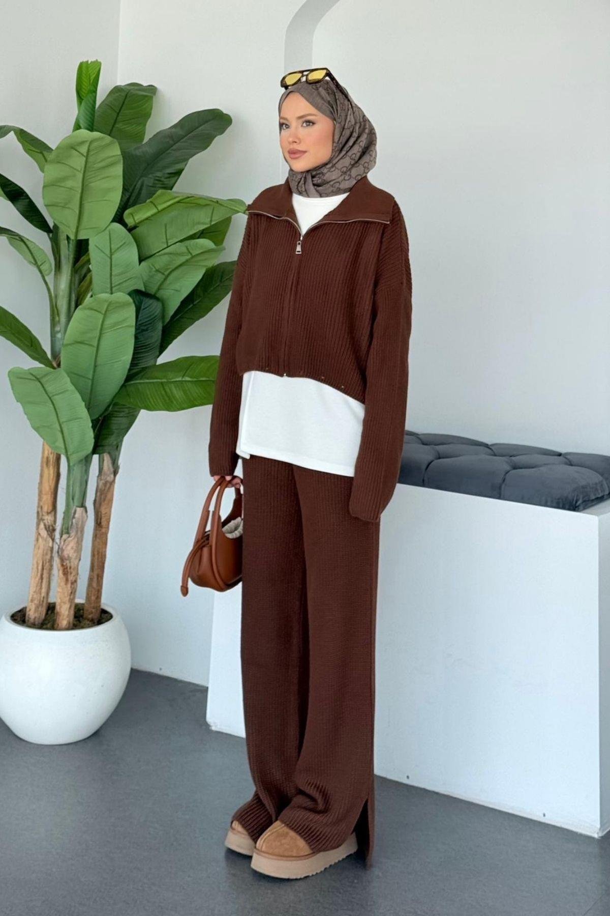 Aura Üçlü Oysho Takım Kahve, Fiyatları Aura Üçlü Oysho Takım Kahve- Haza Moda 