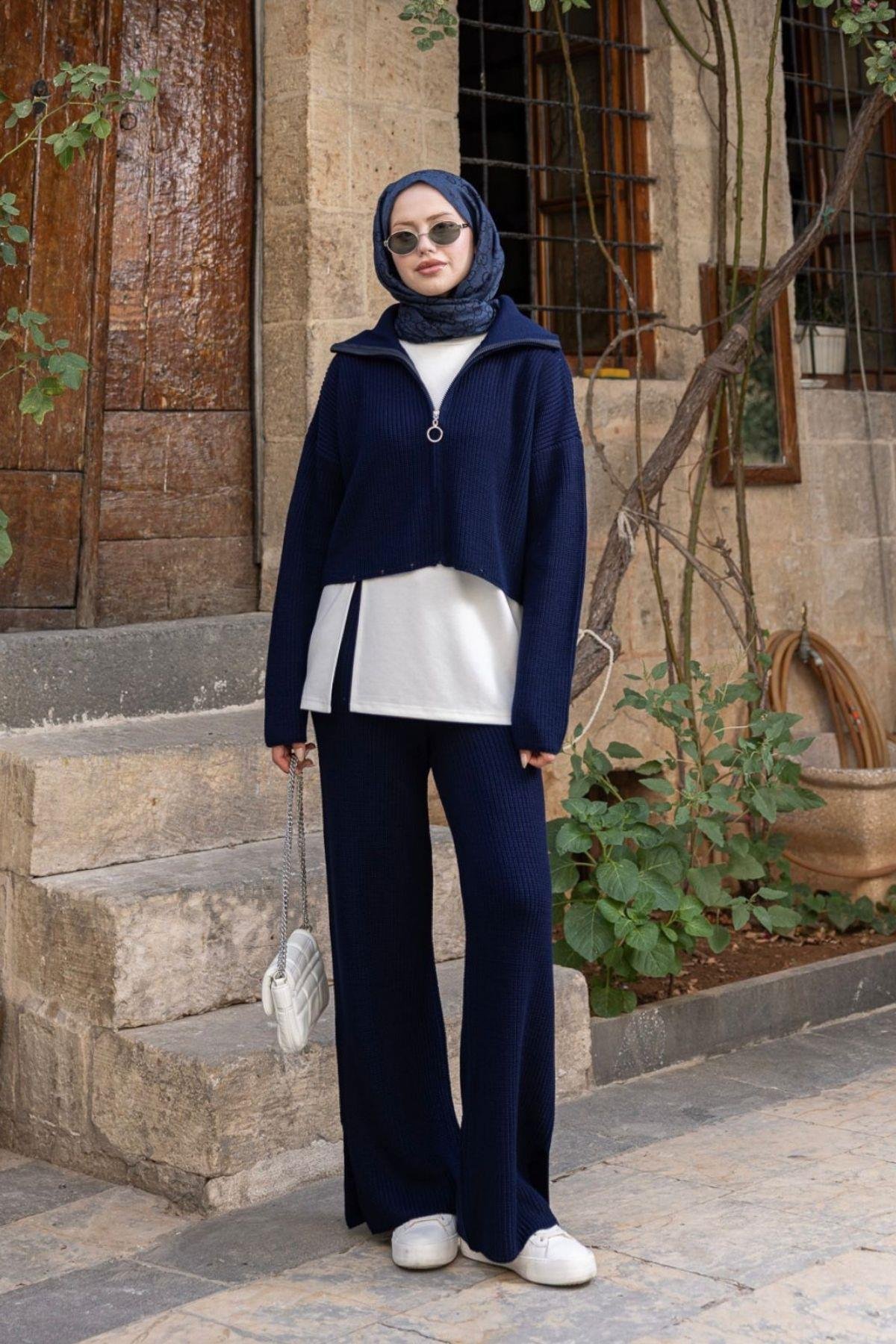 Aura Üçlü Oysho Takım Lacivert, Fiyatları Aura Üçlü Oysho Takım Lacivert - Haza Moda 