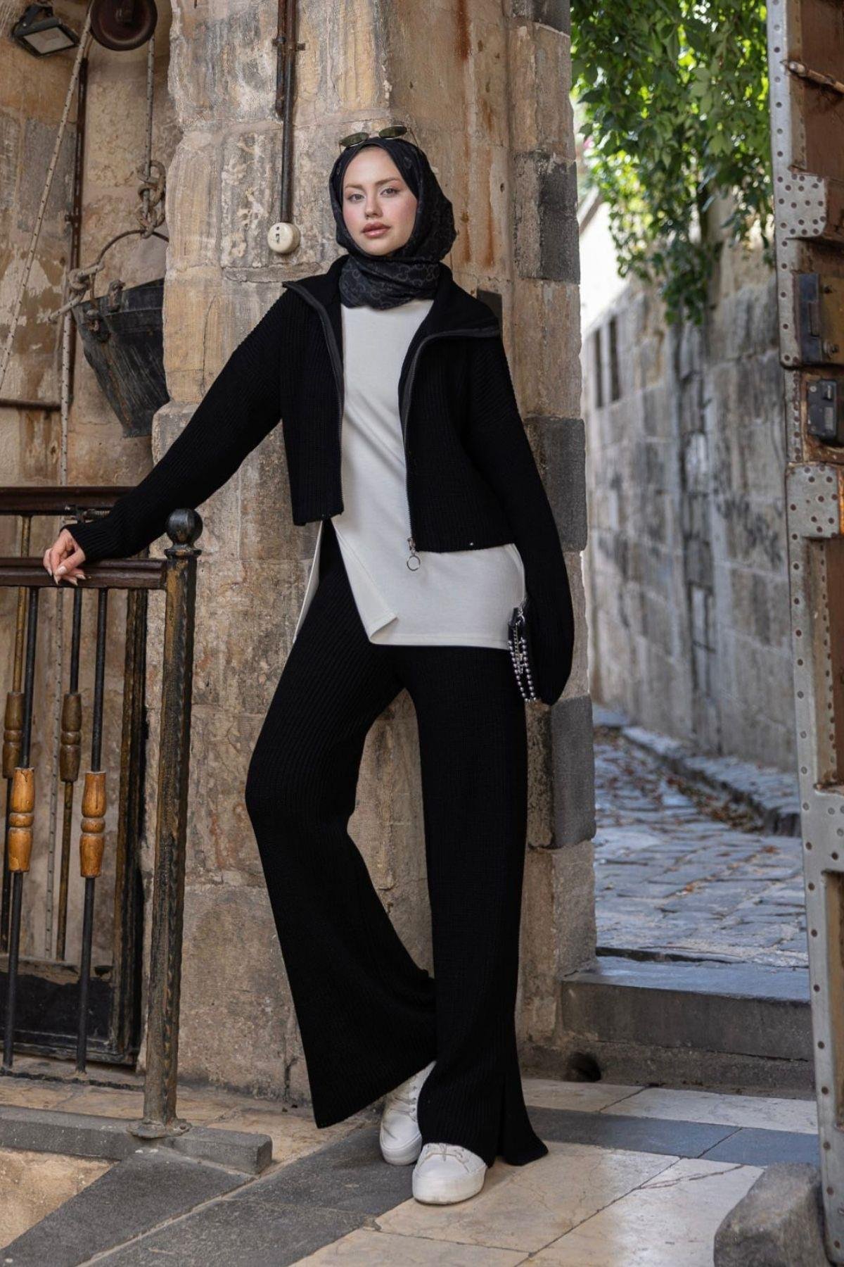 Aura Üçlü Oysho Takım Siyah, Fiyatları Aura Üçlü Oysho Takım Siyah- Haza Moda 