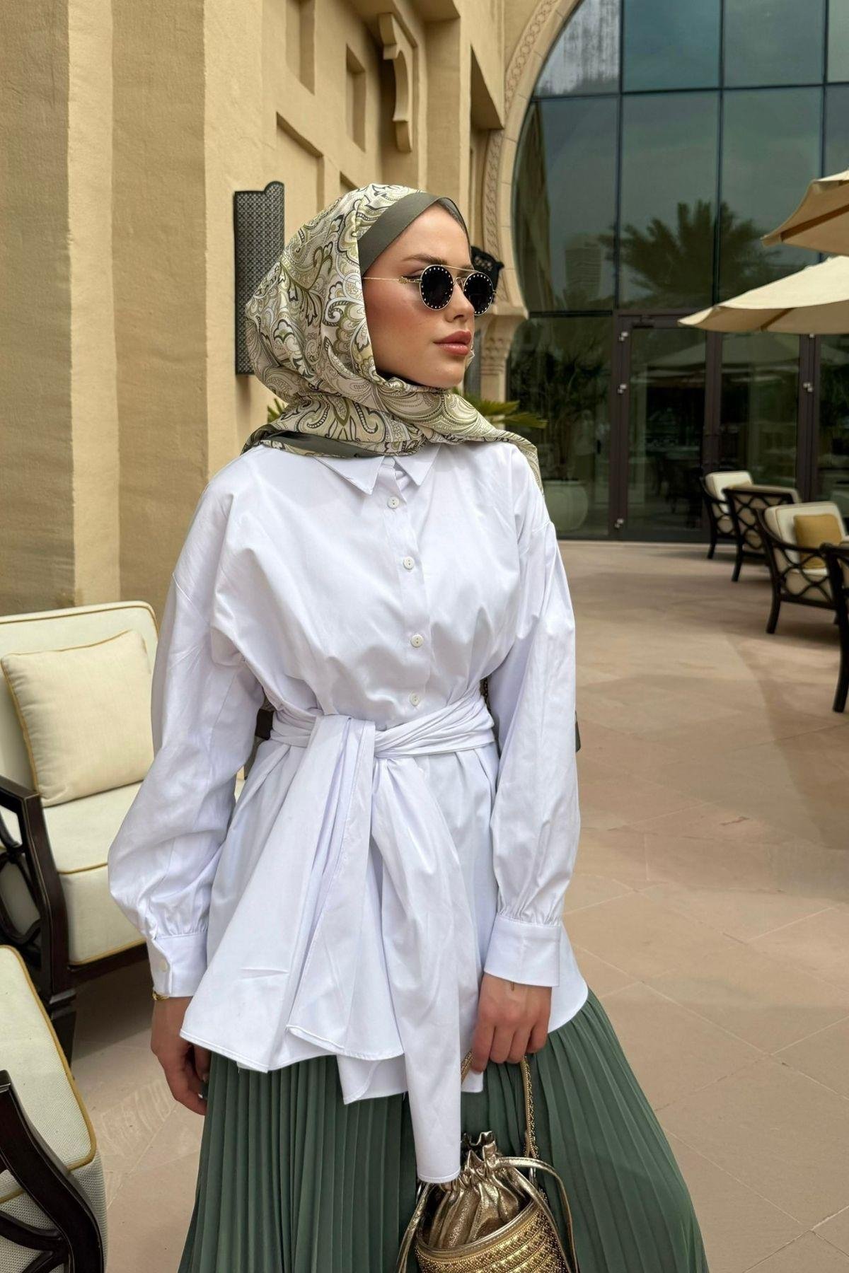 Awen Bağlamalı Gömlek Beyaz, Fiyatları Awen Bağlamalı Gömlek Beyaz Haza Moda 