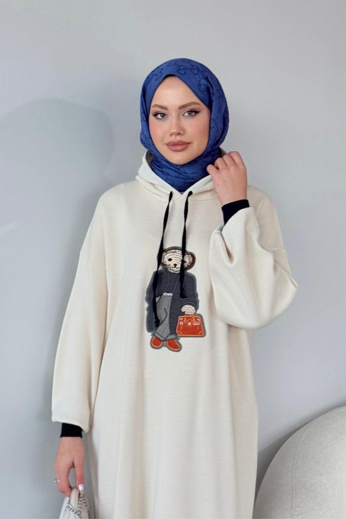 Ayıcıklı Spor Elbise Krem, Fiyatları 