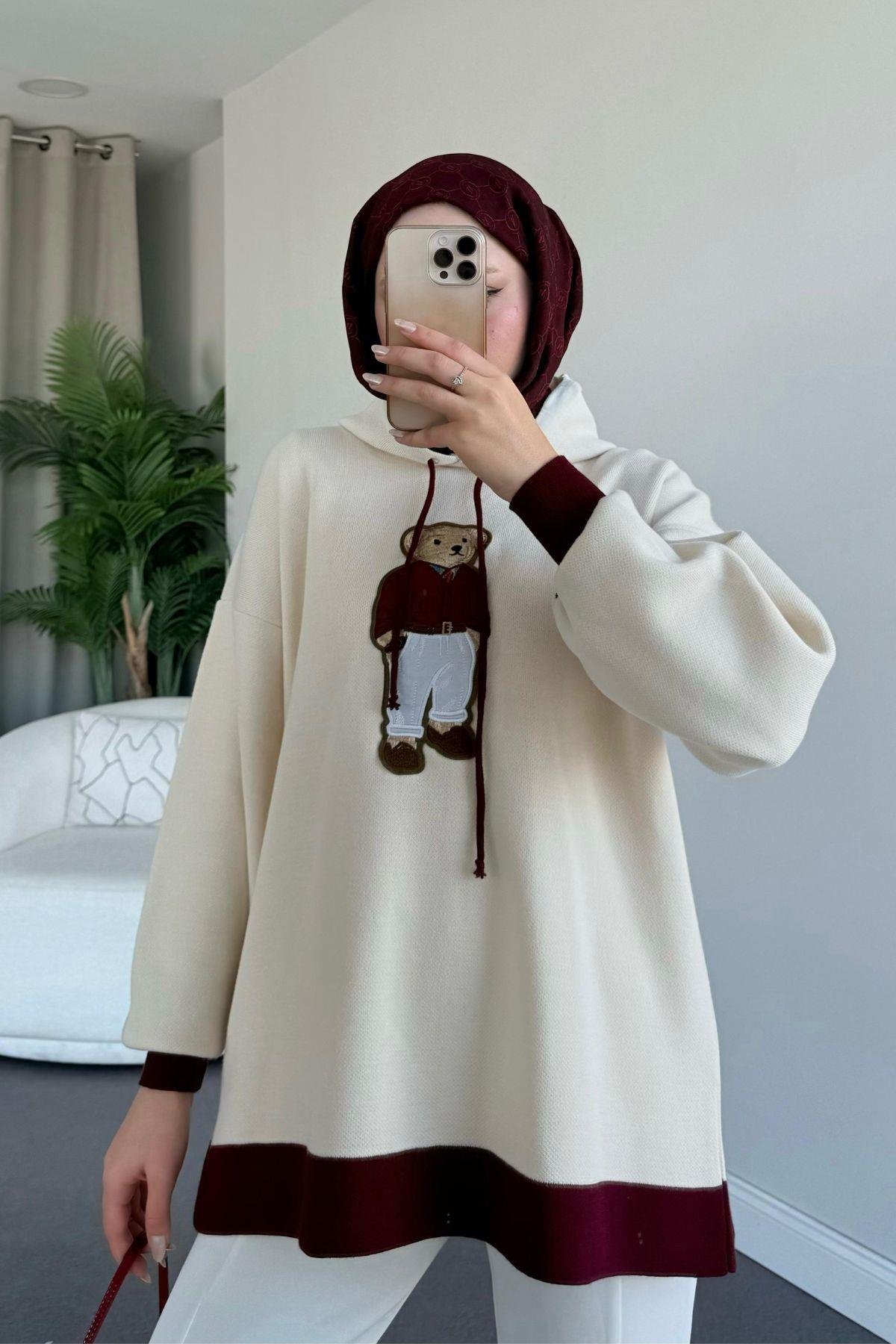 Ayıcıklı Sweat Bordo, Fiyatları 