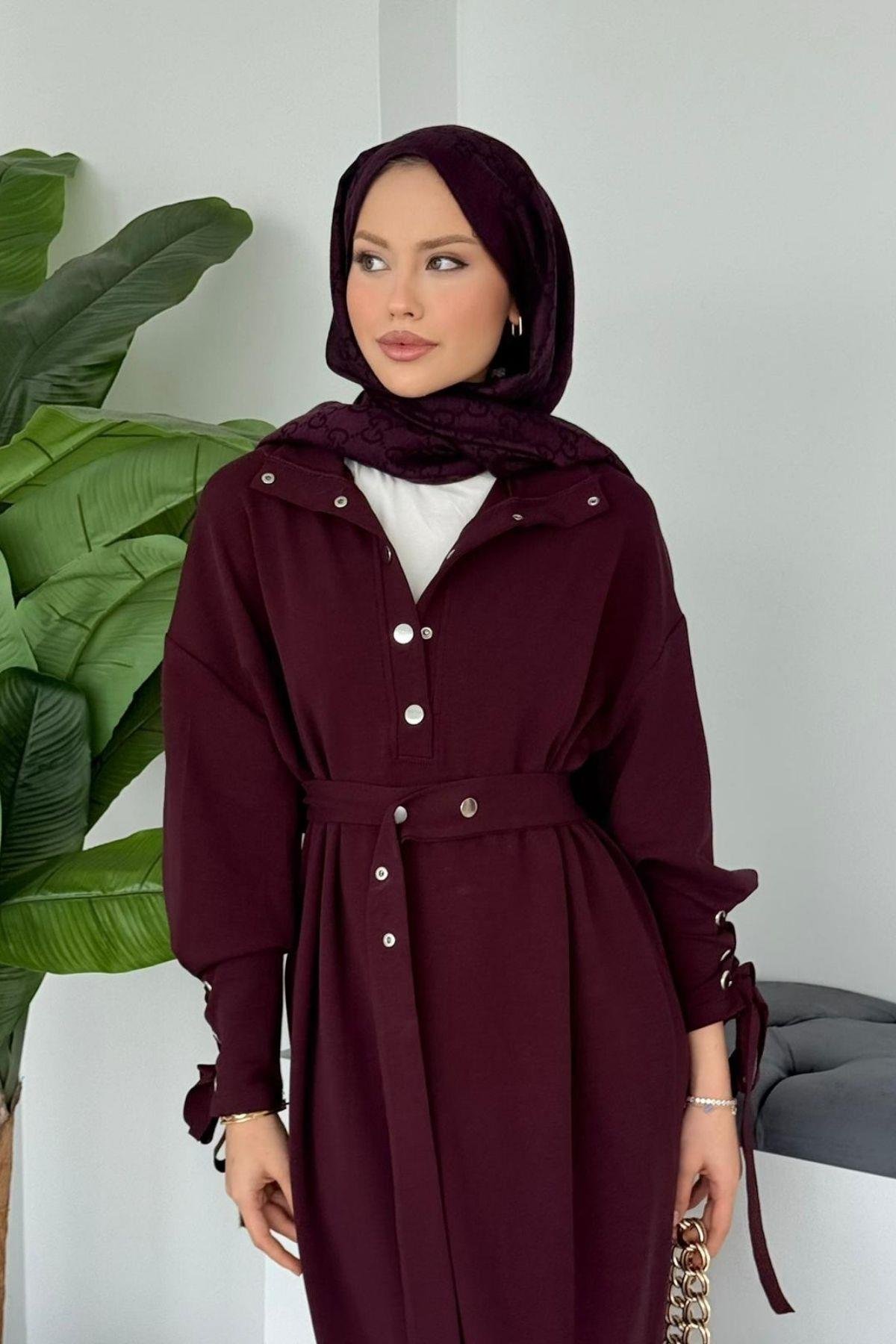 Ayris Zımbalı Elbise Bordo, Fiyatları 