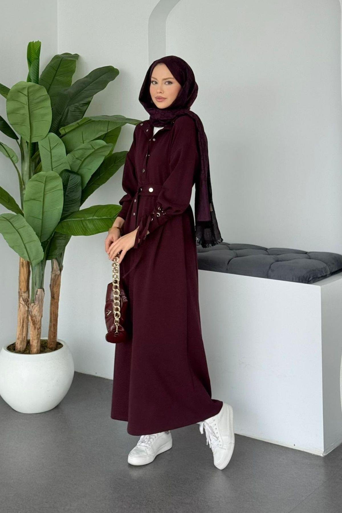 Ayris Zımbalı Elbise Bordo, Fiyatları 