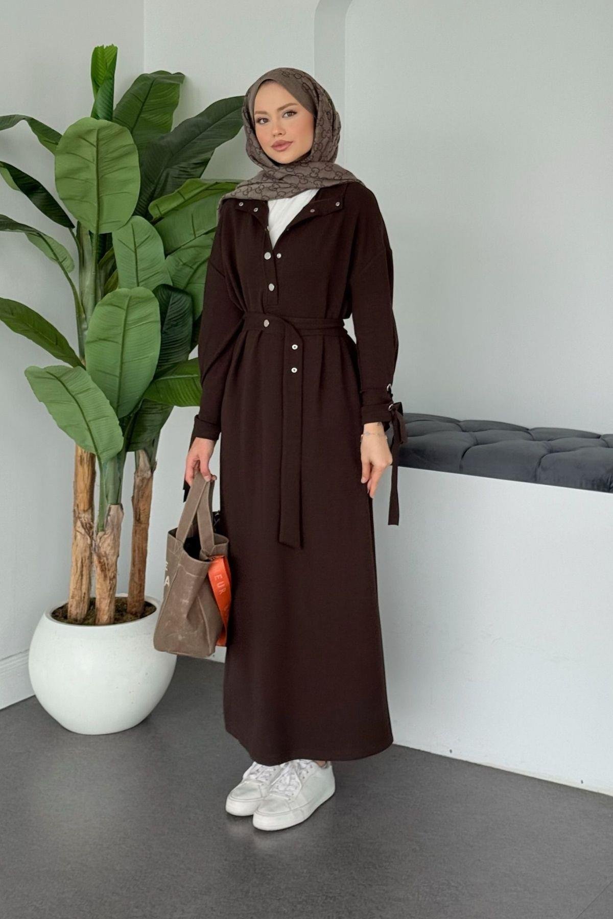 Ayris Zımbalı Elbise Kahve, Fiyatları 