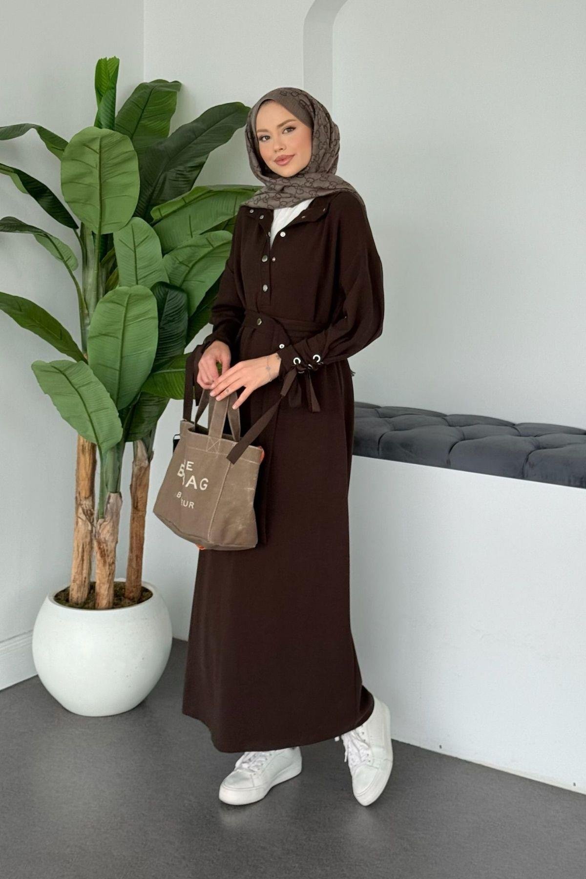 Ayris Zımbalı Elbise Kahve, Fiyatları 