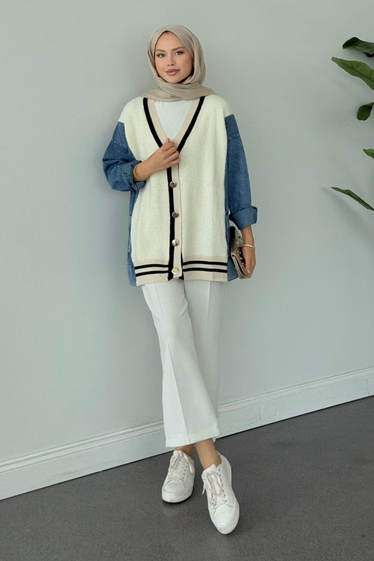 Azur Muadil Hırka Beyaz, Fiyatları Azur Muadil Hırka Beyaz- Haza Moda 