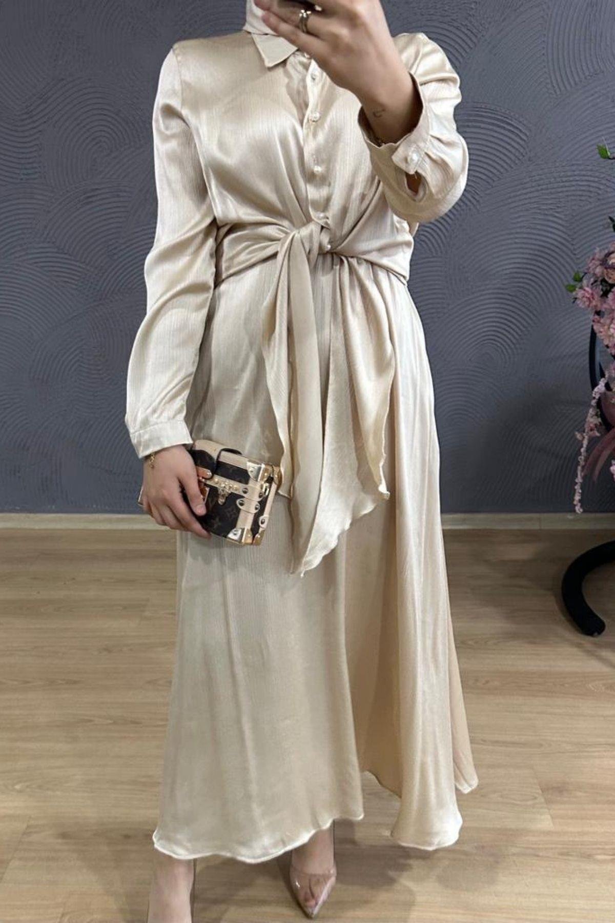 Bağlamalı Etekli Takım Bej, Fiyatları 