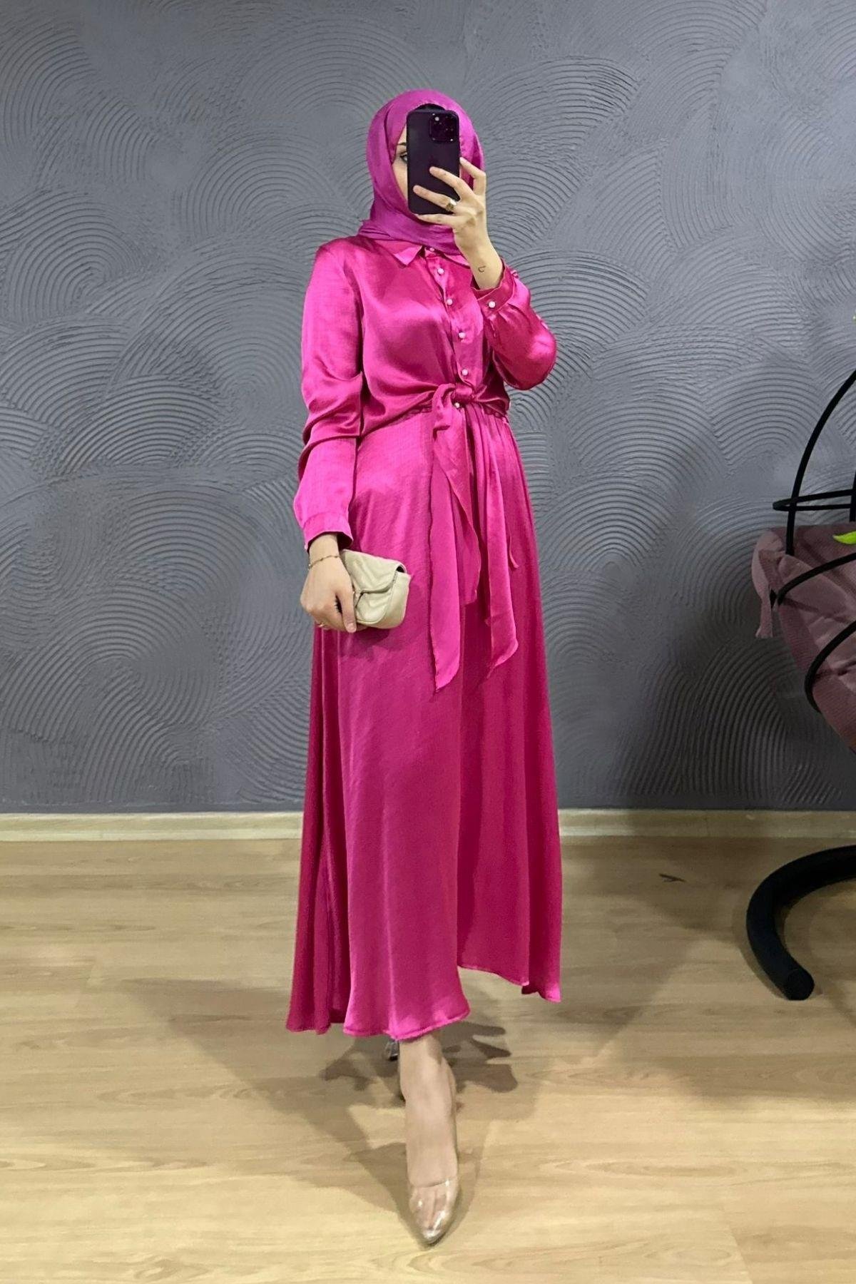 Bağlamalı Etekli Takım Pembe, Fiyatları Bağlamalı Etekli Takım Pembe – Haza Moda | Tesettür Giyim