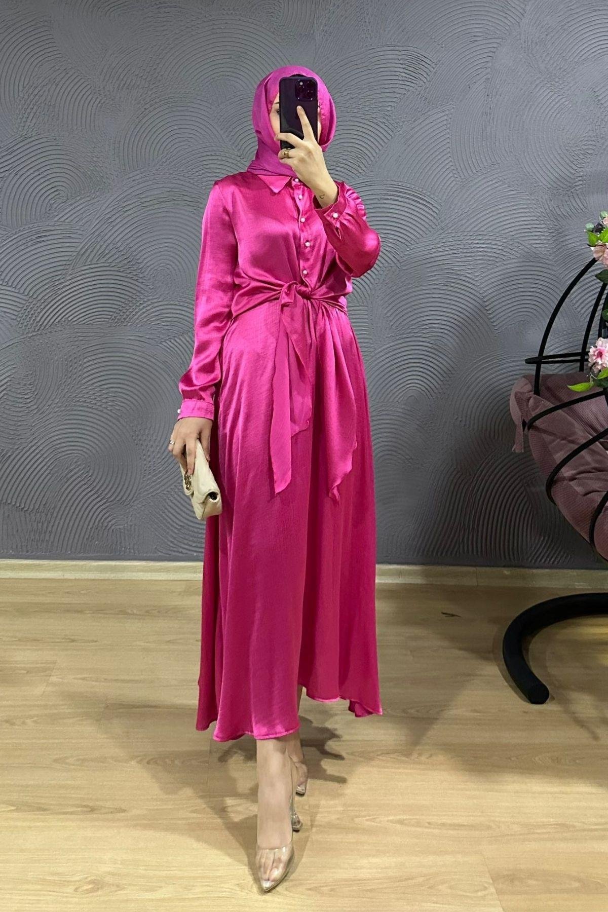 Bağlamalı Etekli Takım Pembe, Fiyatları Bağlamalı Etekli Takım Pembe – Haza Moda | Tesettür Giyim