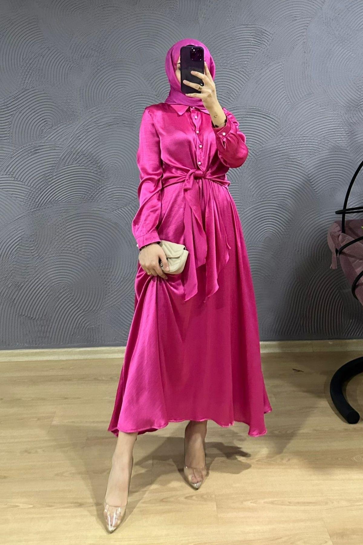 Bağlamalı Etekli Takım Pembe, Fiyatları Bağlamalı Etekli Takım Pembe – Haza Moda | Tesettür Giyim