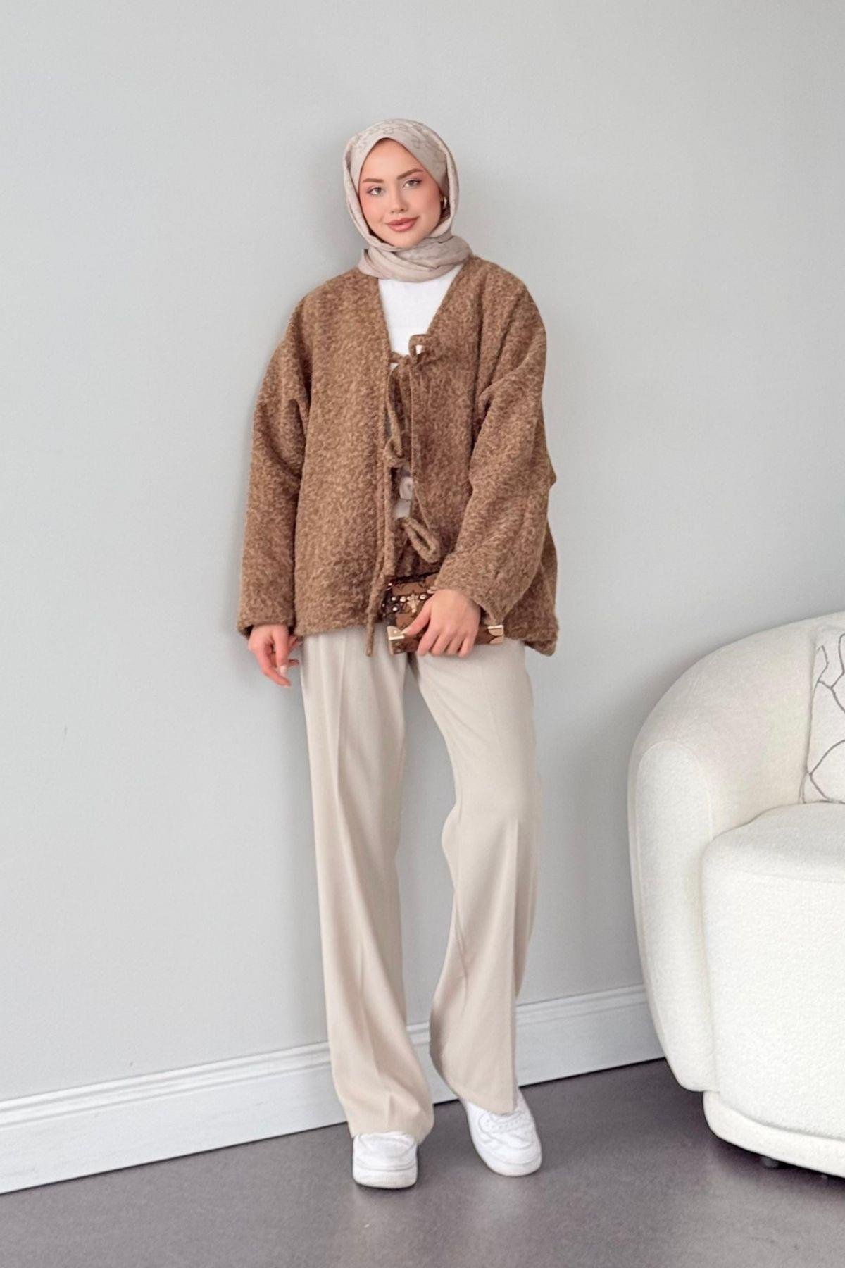 Bağlamalı Kırçıl Kaşe Ceket Camel, Fiyatları 