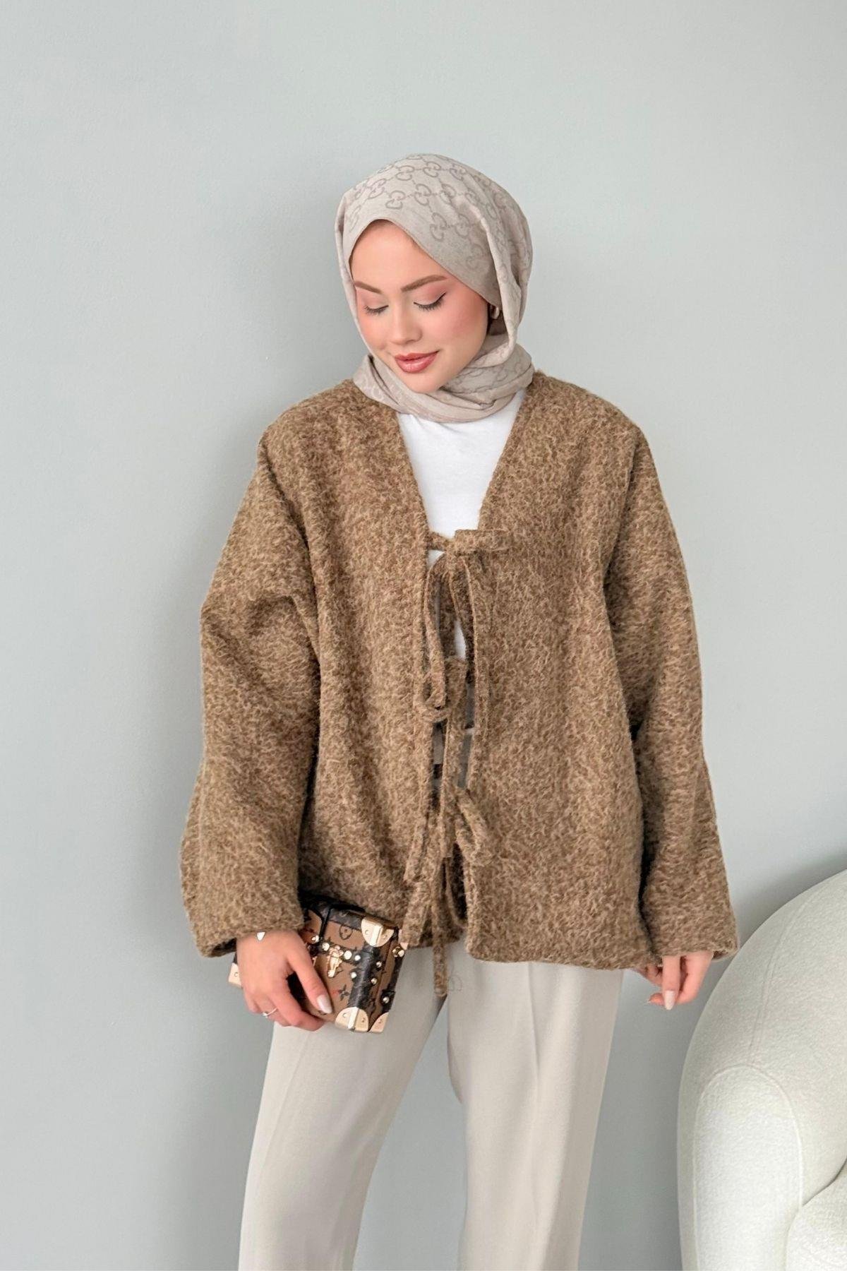 Bağlamalı Kırçıl Kaşe Ceket Camel, Fiyatları 