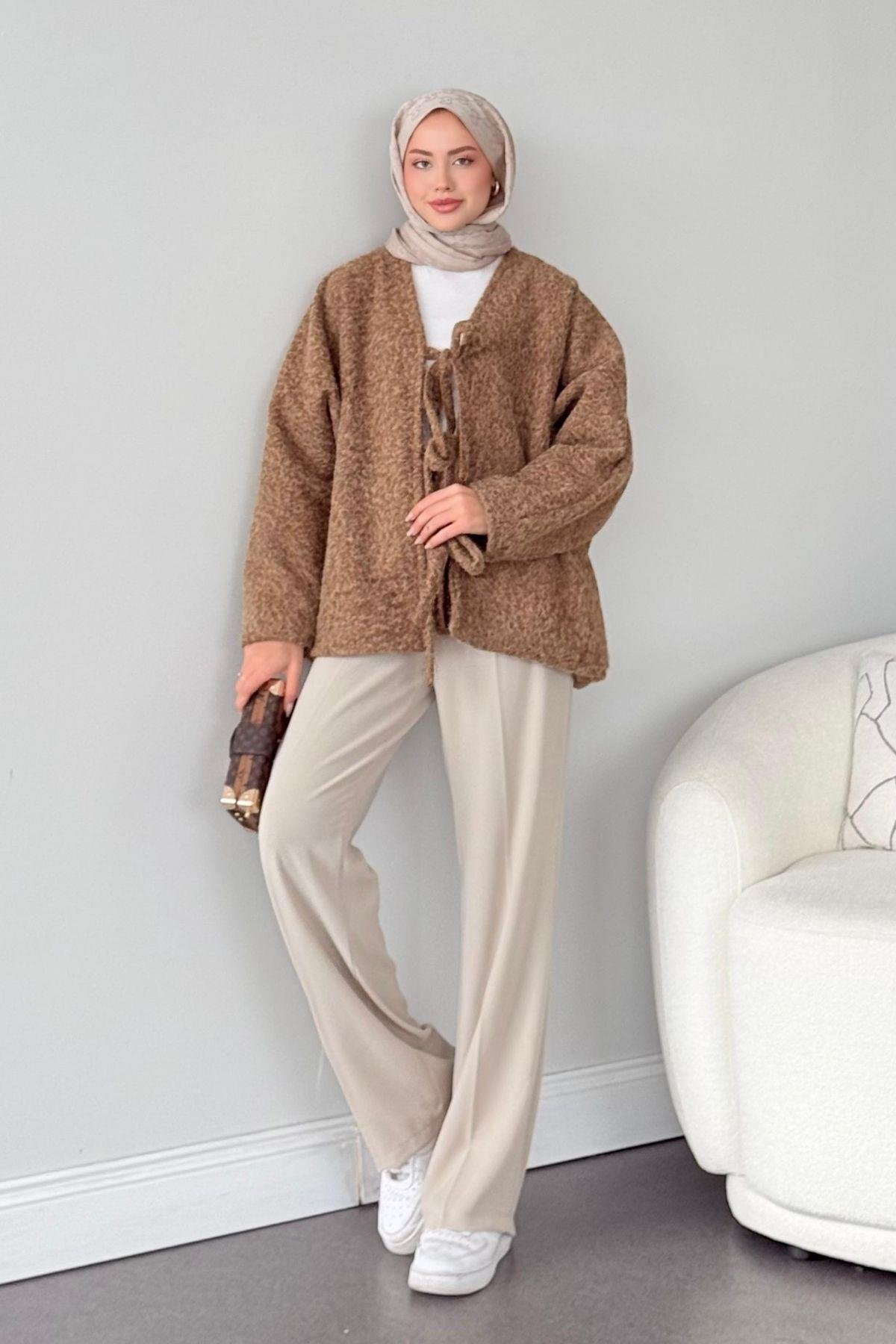 Bağlamalı Kırçıl Kaşe Ceket Camel, Fiyatları 