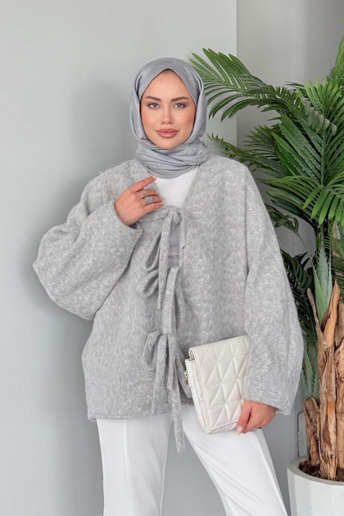 Bağlamalı Kırçıl Kaşe Ceket Gri, Fiyatları 