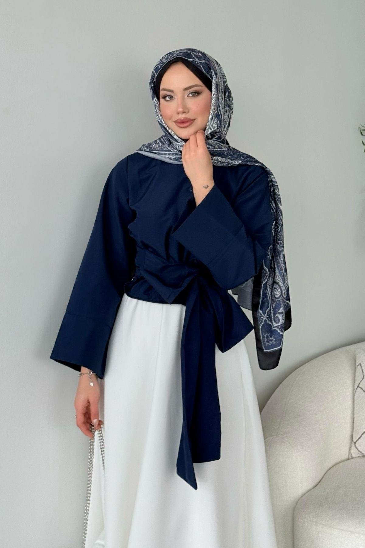 Bağlamalı Yarım Gömlek Lacivert, Fiyatları 