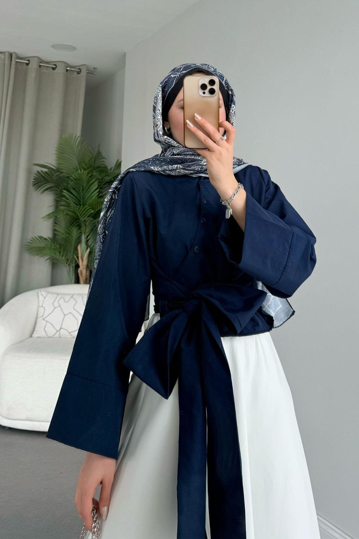 Bağlamalı Yarım Gömlek Lacivert, Fiyatları 