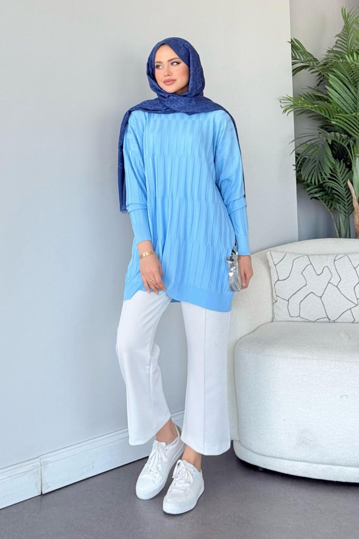 Baklava Desen Tunik Bebe Mavi, Fiyatları Baklava Desen Tunik Bebe Mavi- Haza Moda 