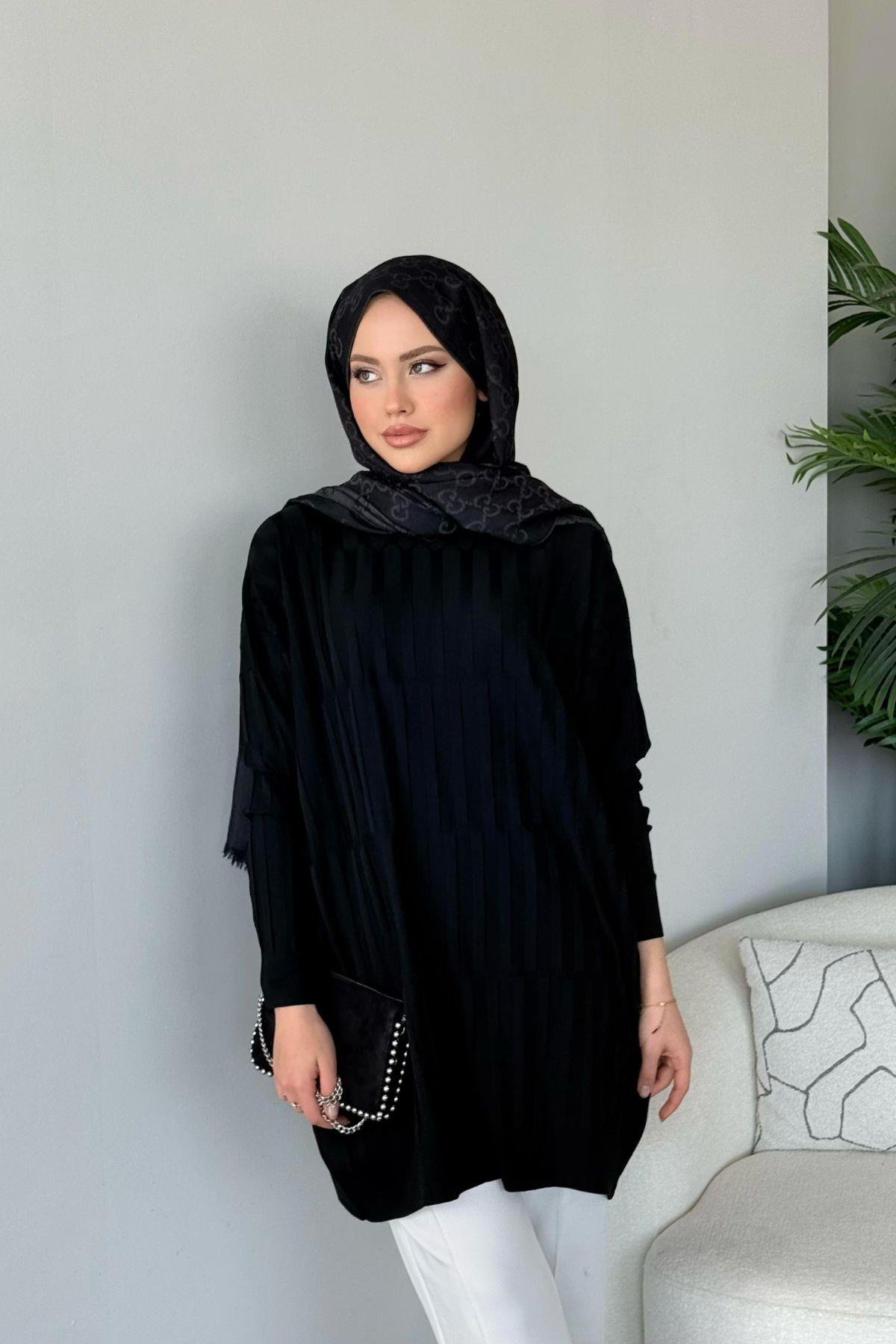 Baklava Desen Tunik Siyah, Fiyatları Baklava Desen Tunik Siyah - Haza Moda 