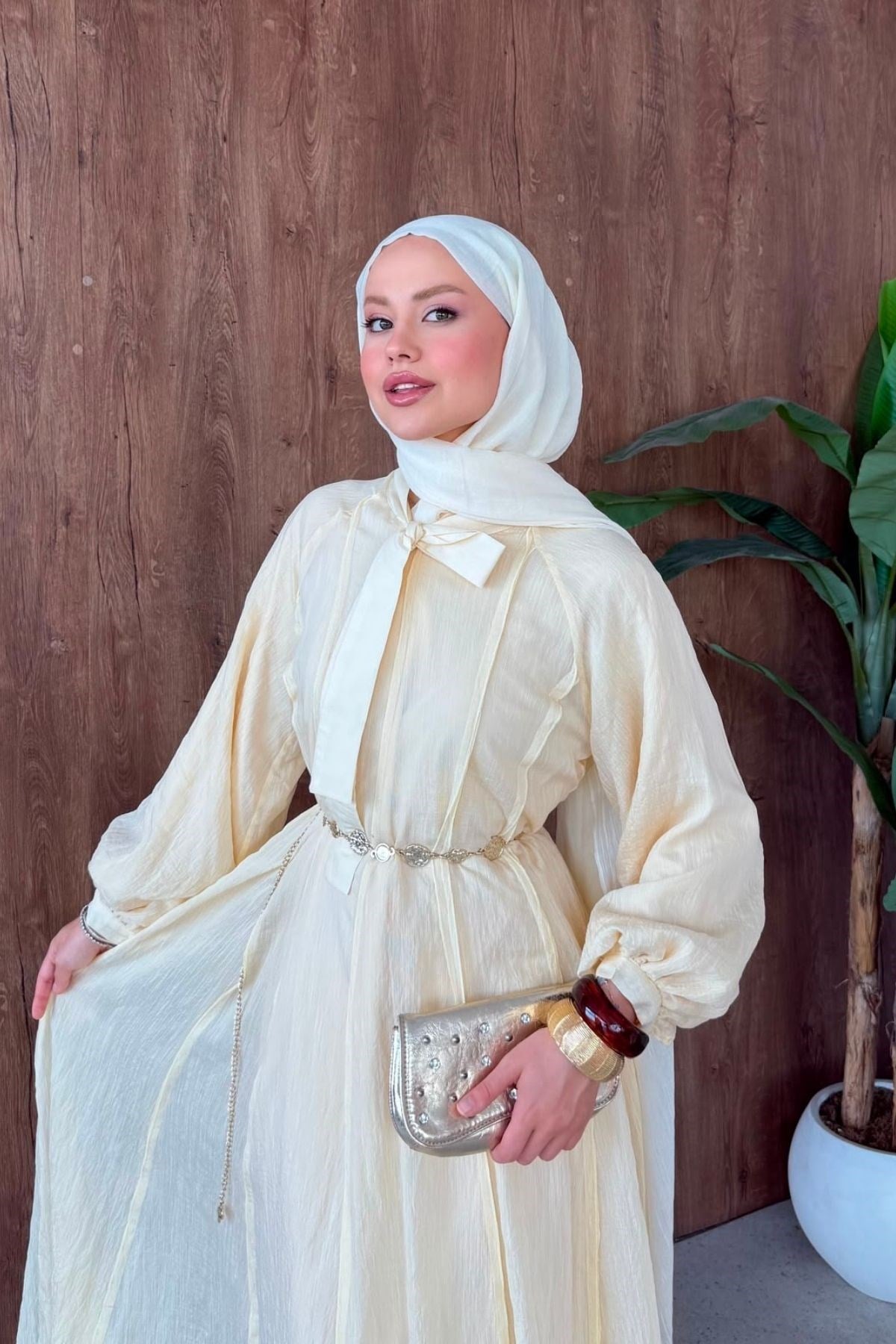 Bali Fiyonk Yaka Elbise Sarı, Fiyatları 