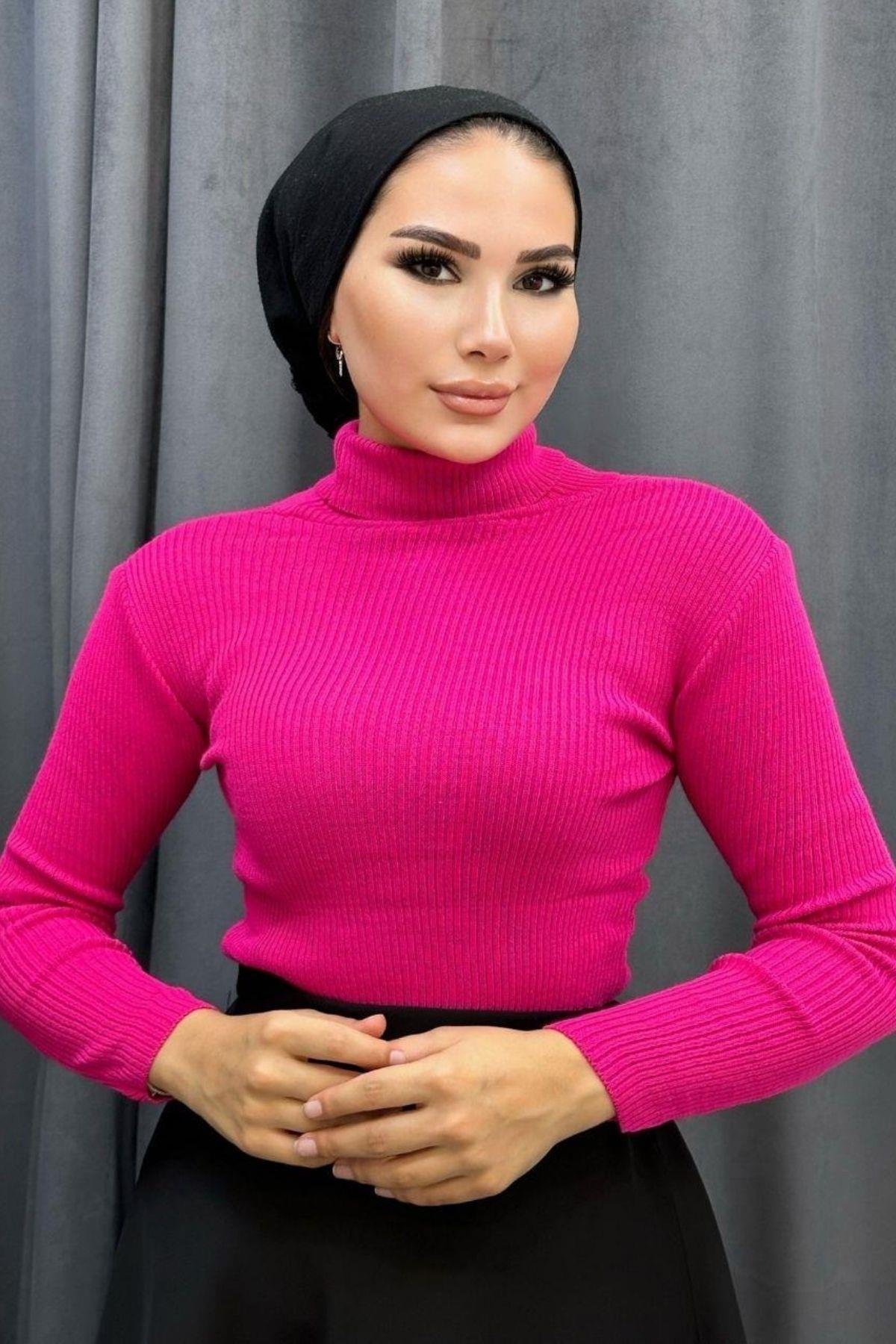 Balıkçı Triko Kazak Fuşya, Fiyatları Balıkçı Triko Kazak Fuşya – Haza Moda | Tesettür Giyim