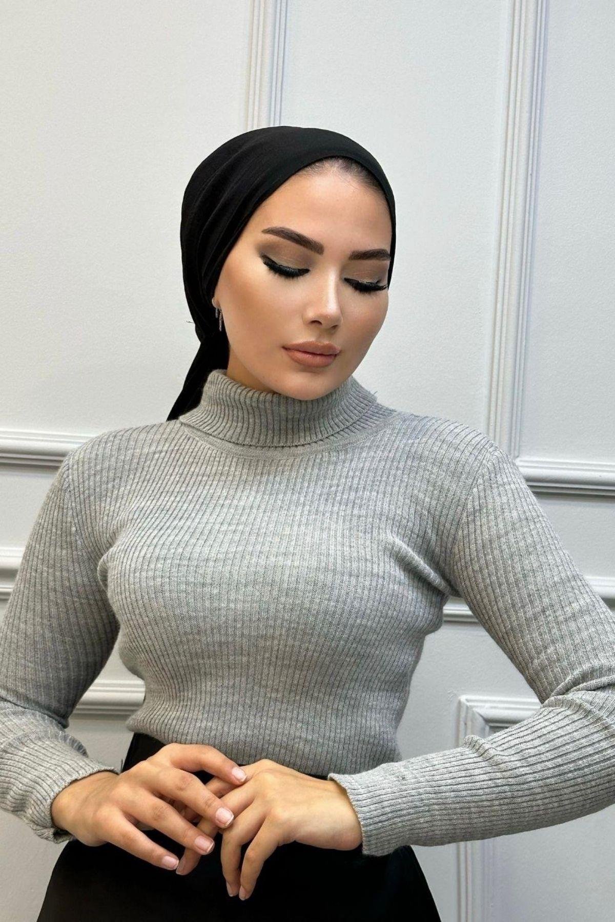 Balıkçı Triko Kazak Gri, Fiyatları Balıkçı Triko Kazak Gri – Haza Moda | Tesettür Giyim