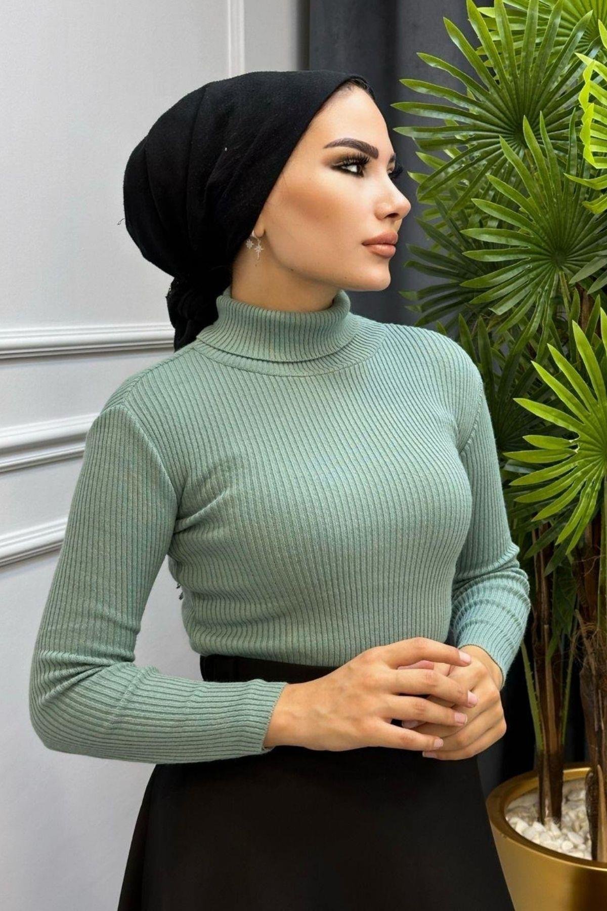 Balıkçı Triko Kazak Mint, Fiyatları Balıkçı Triko Kazak Mint – Haza Moda | Tesettür Giyim