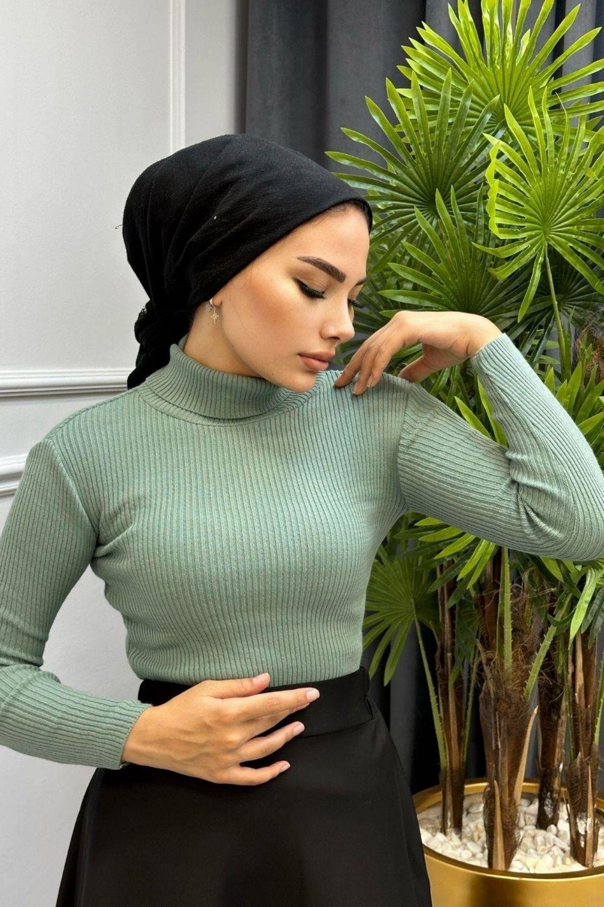 Balıkçı Triko Kazak Mint, Fiyatları Balıkçı Triko Kazak Mint – Haza Moda | Tesettür Giyim