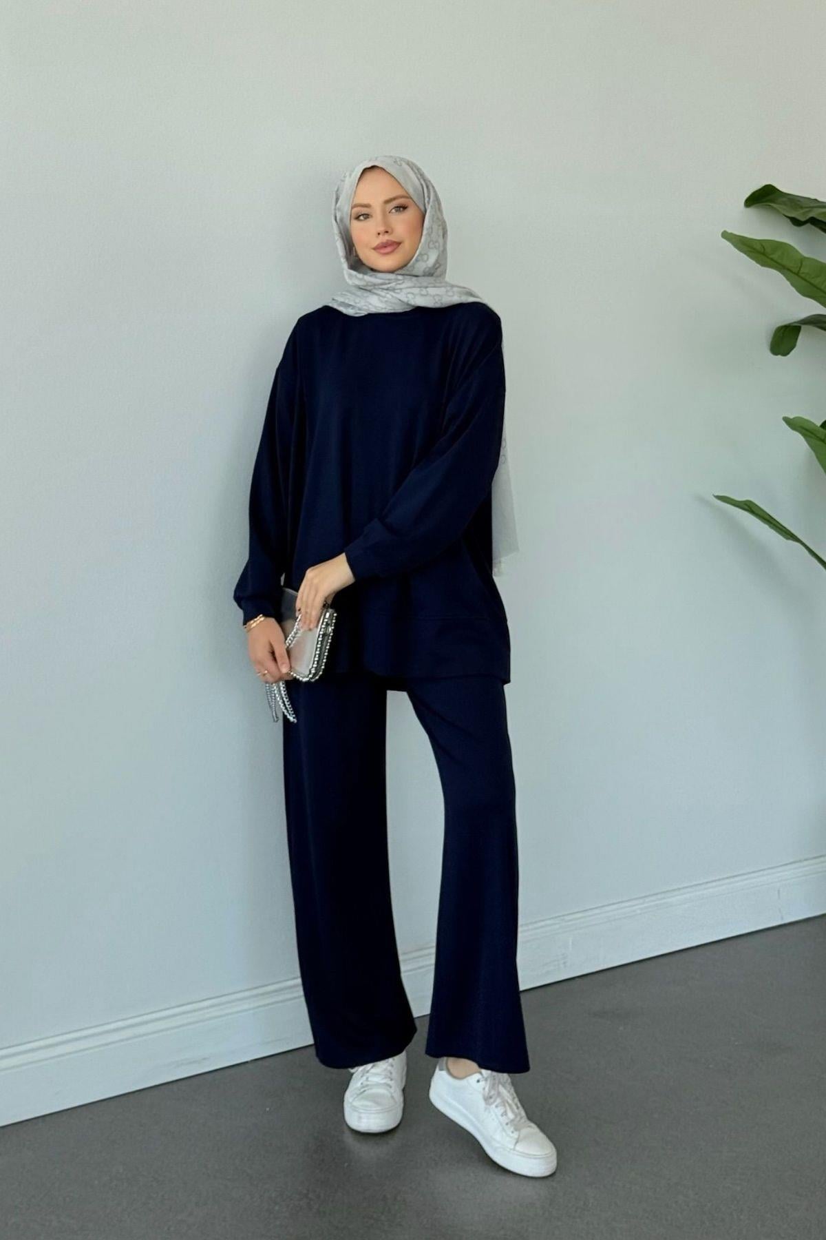 Basic Pamuklu Takım Lacivert, Fiyatları Basic Pamuklu Takım Lacivert Haza Moda 