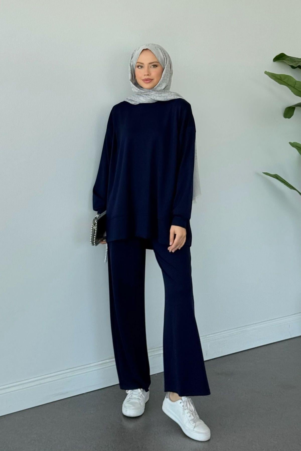 Basic Pamuklu Takım Lacivert, Fiyatları Basic Pamuklu Takım Lacivert Haza Moda 