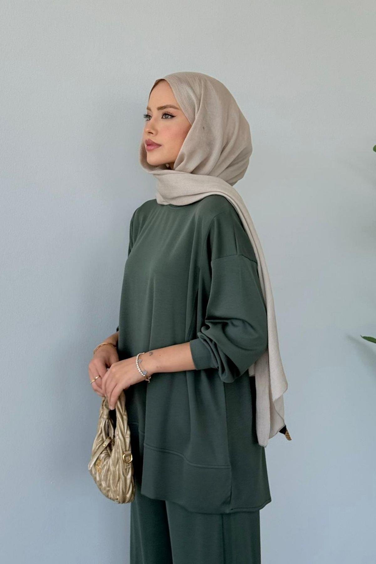 Basic Pamuklu Takım Mint, Fiyatları Basic Pamuklu Takım Mint Haza Moda 