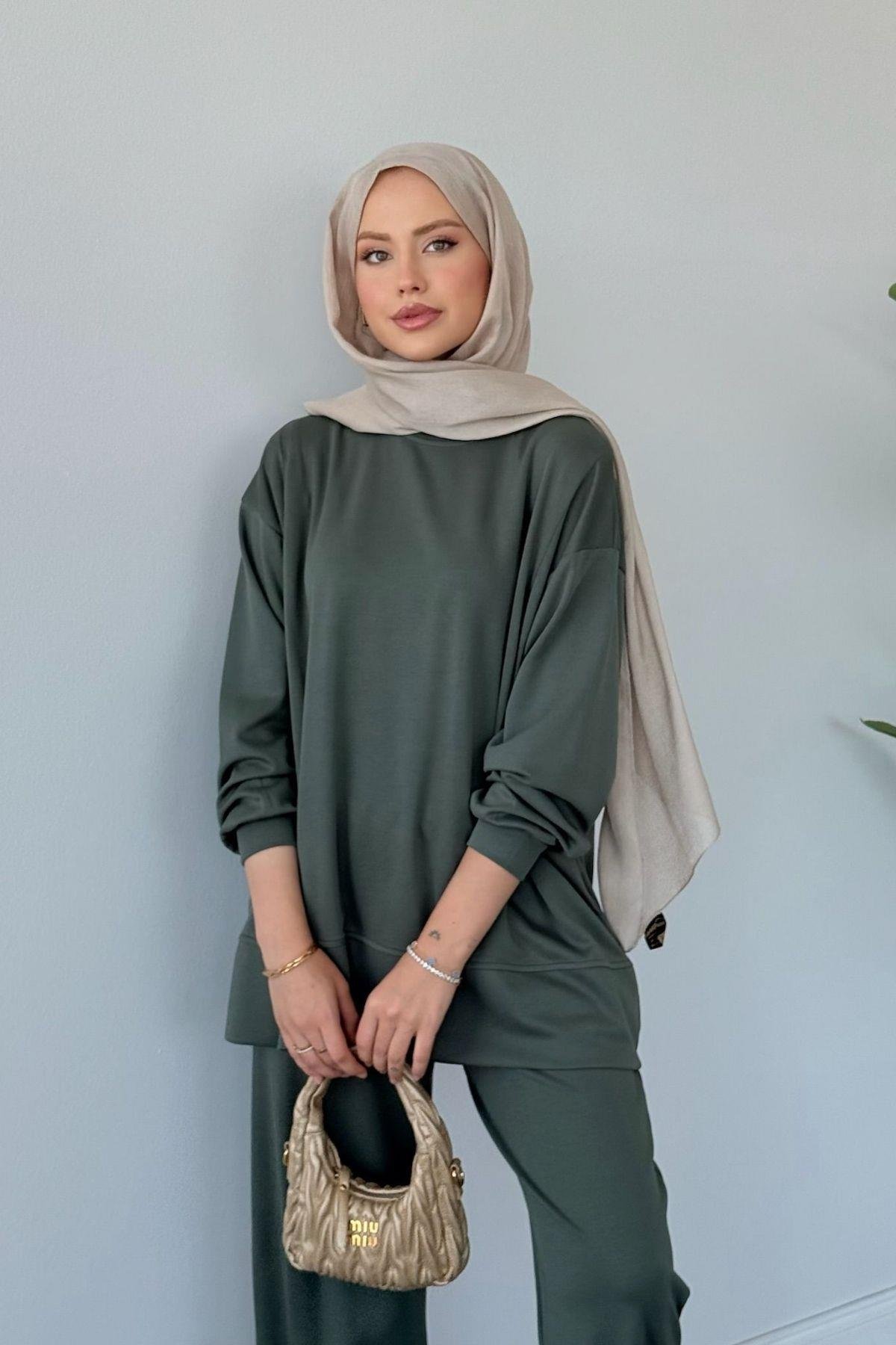 Basic Pamuklu Takım Mint, Fiyatları Basic Pamuklu Takım Mint Haza Moda 