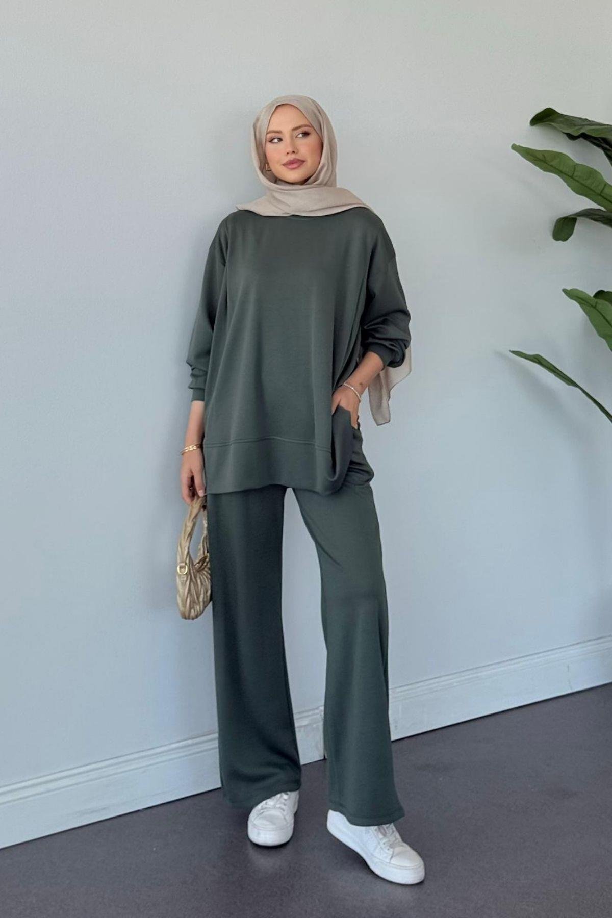 Basic Pamuklu Takım Mint, Fiyatları Basic Pamuklu Takım Mint Haza Moda 