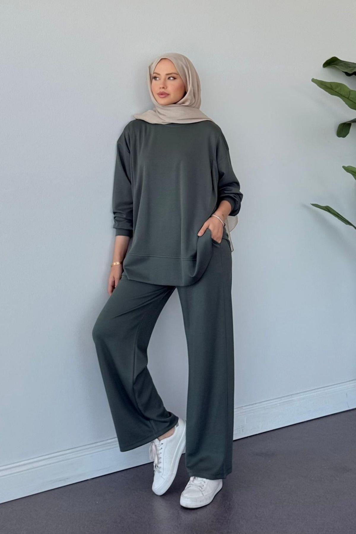 Basic Pamuklu Takım Mint, Fiyatları Basic Pamuklu Takım Mint Haza Moda 