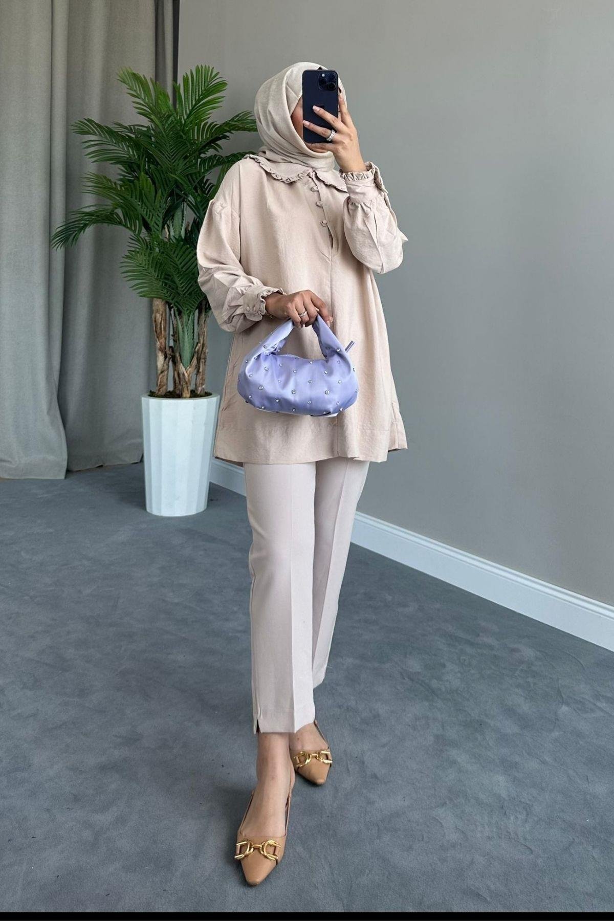 Bebe Yaka Gömlek Bej, Fiyatları 