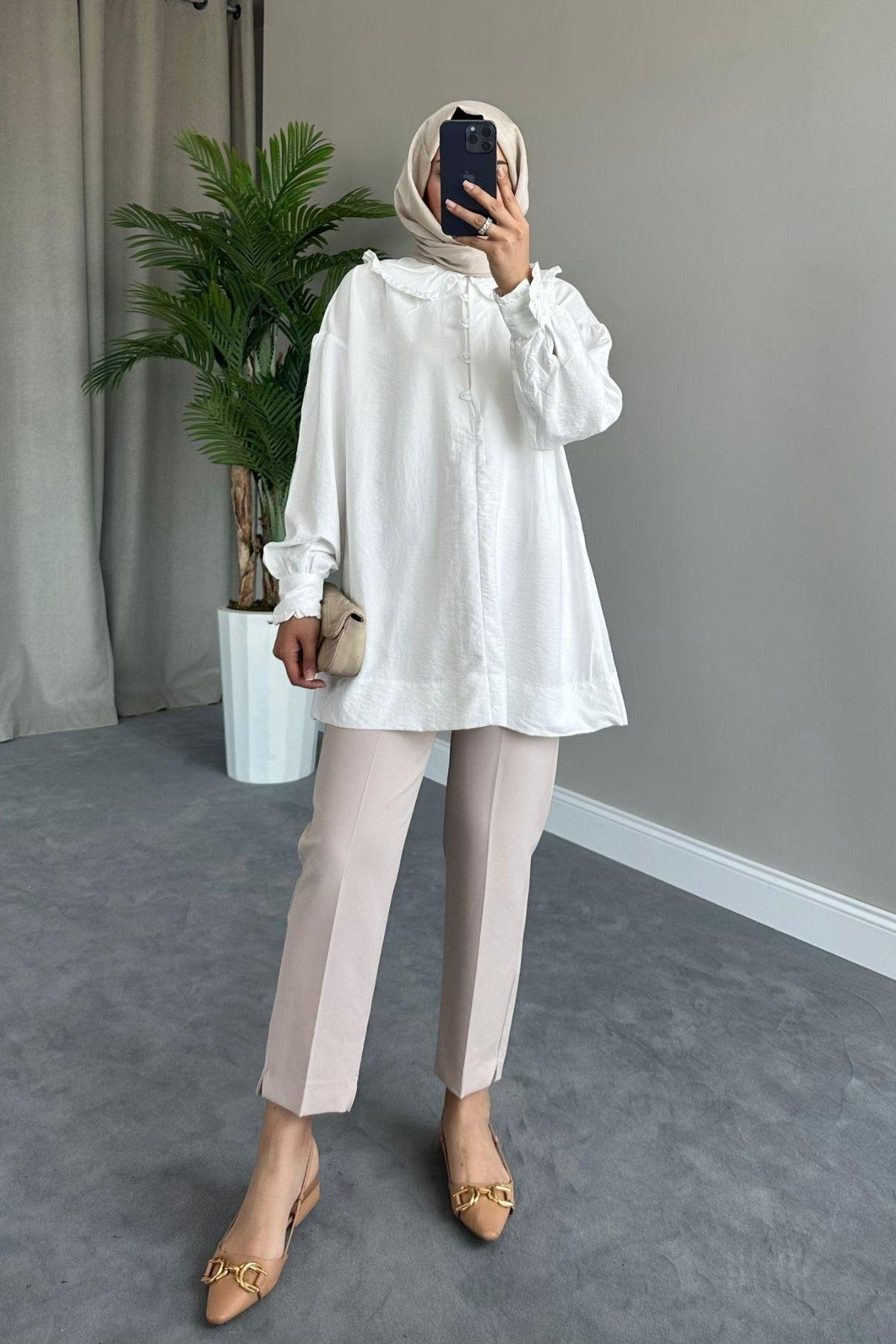 Bebe Yaka Gömlek Beyaz, Fiyatları 